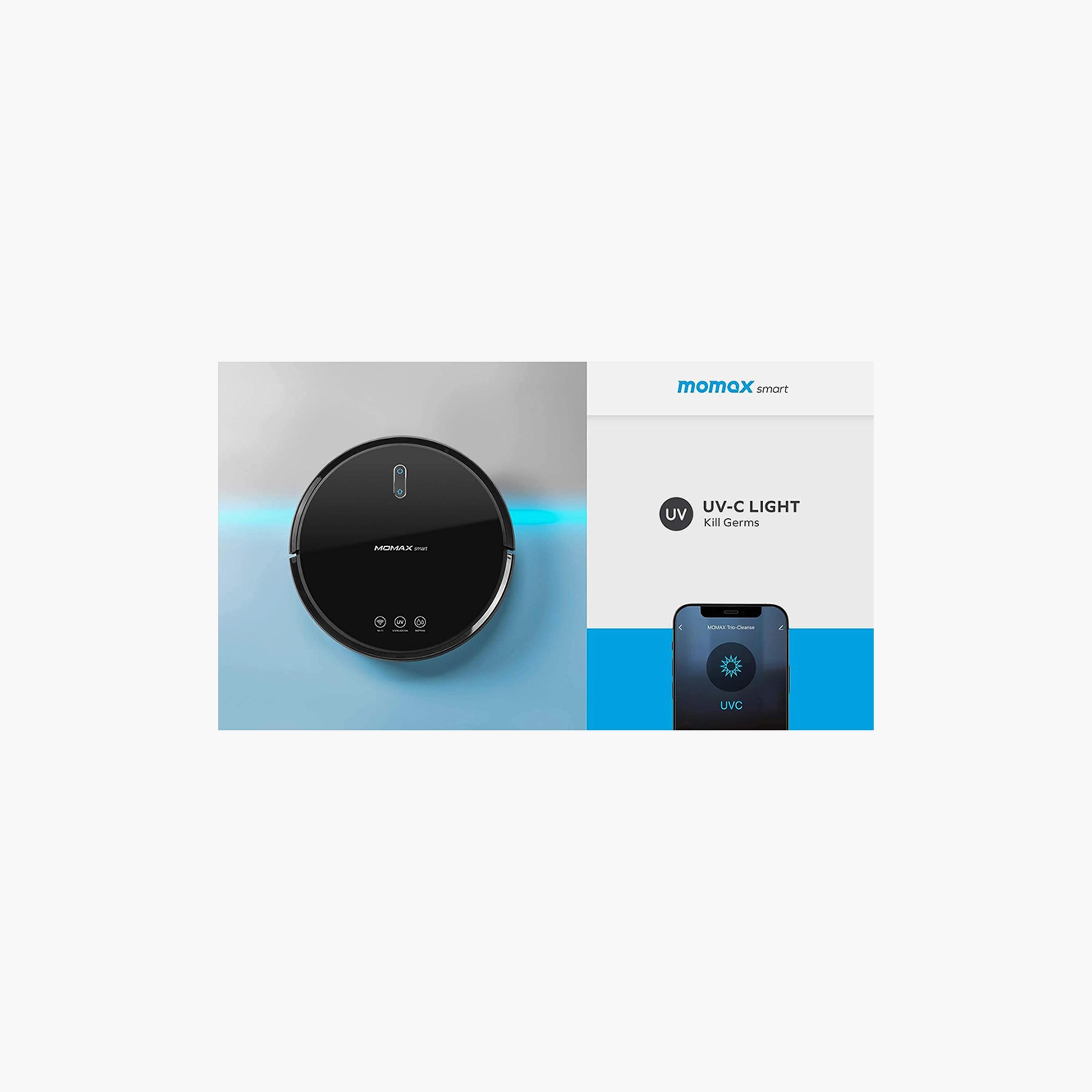 Momax Trio-Cleanse IoT UV-C Vacuum Robot, Sweeps, Wipes & Sterilizes - Black | RO1SUKD-household-appliances-homeappliances-vacuumcleaners-image-5