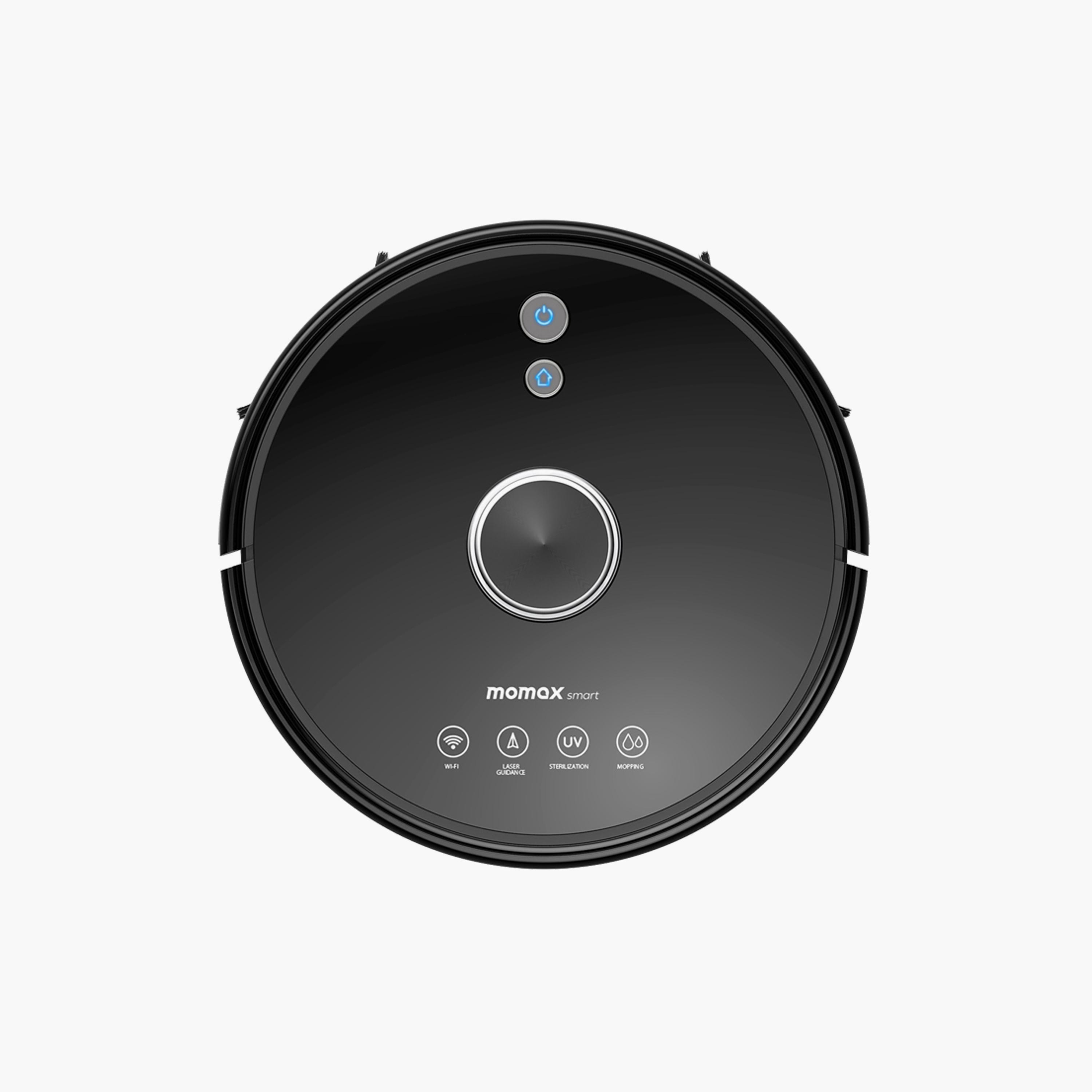 Momax Smart Elite Cleanse UV-C Vacuum Robot, Laser Navigation, Wet Mopping, 3000Pa - Black | RO5SUKD-household-appliances-homeappliances-vacuumcleaners-image-1