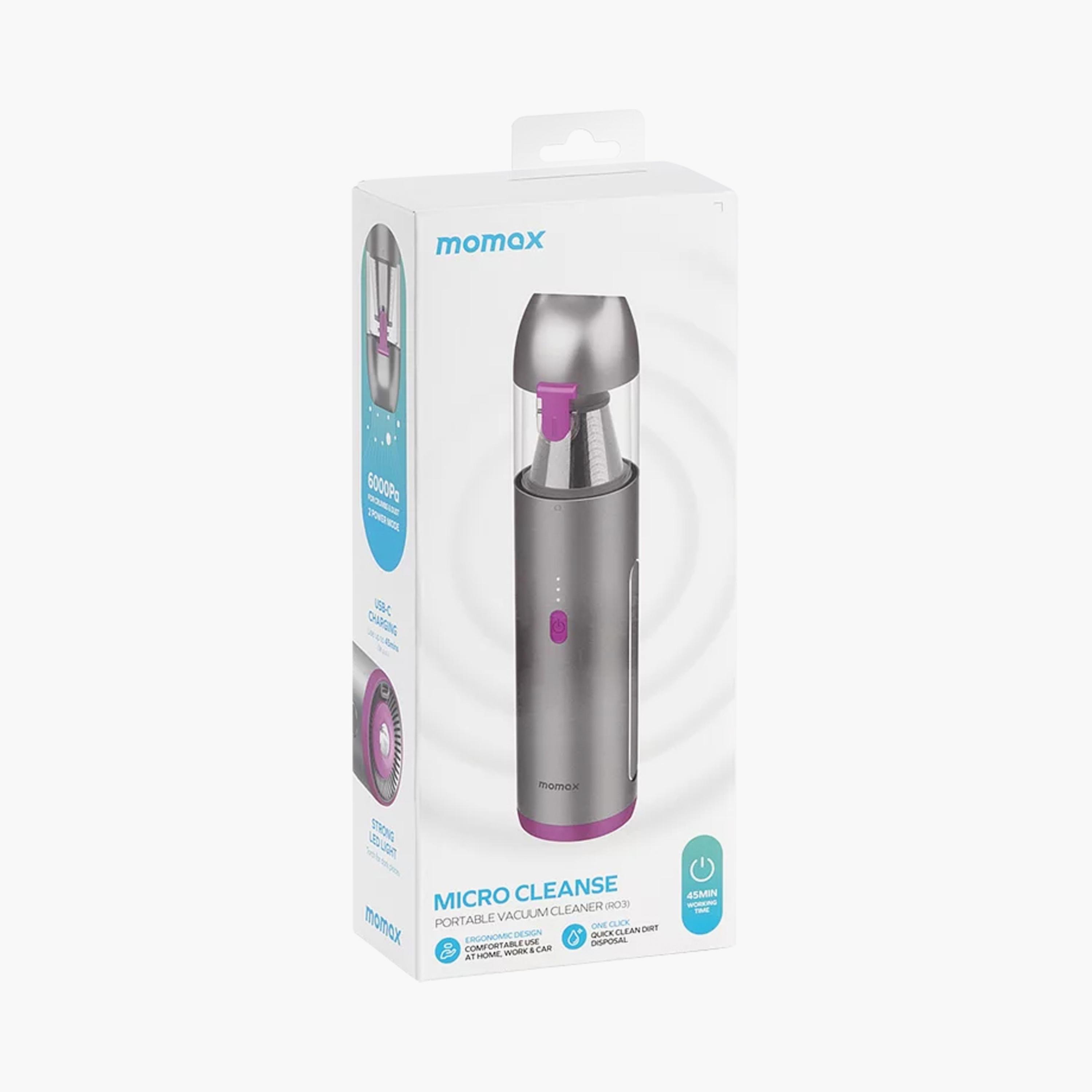 Momax Micro Cleaner Compact Cordless Vacuum 6000pa - Grey | RO3E-household-appliances-homeappliances-vacuumcleaners-image-3