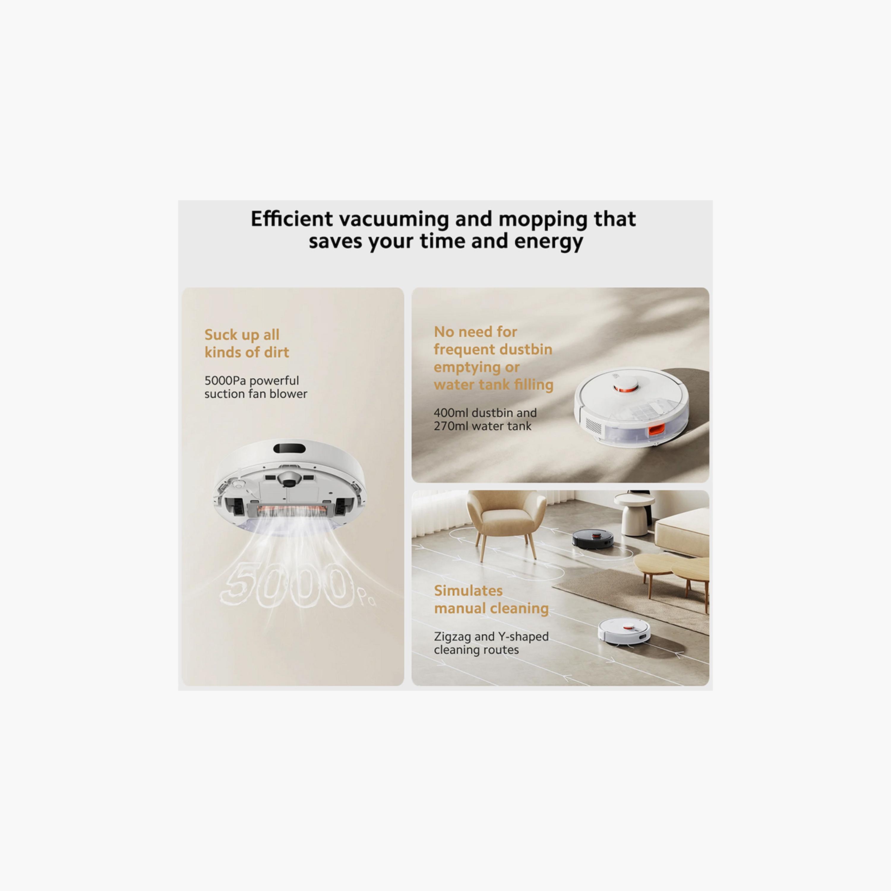 Xiaomi Mi Robot Vacuum S20 Mop and Sweep 5000Pa Powerful Suction LDS - White | BHR8645GB-household-appliances-homeappliances-vacuumcleaners-image-5
