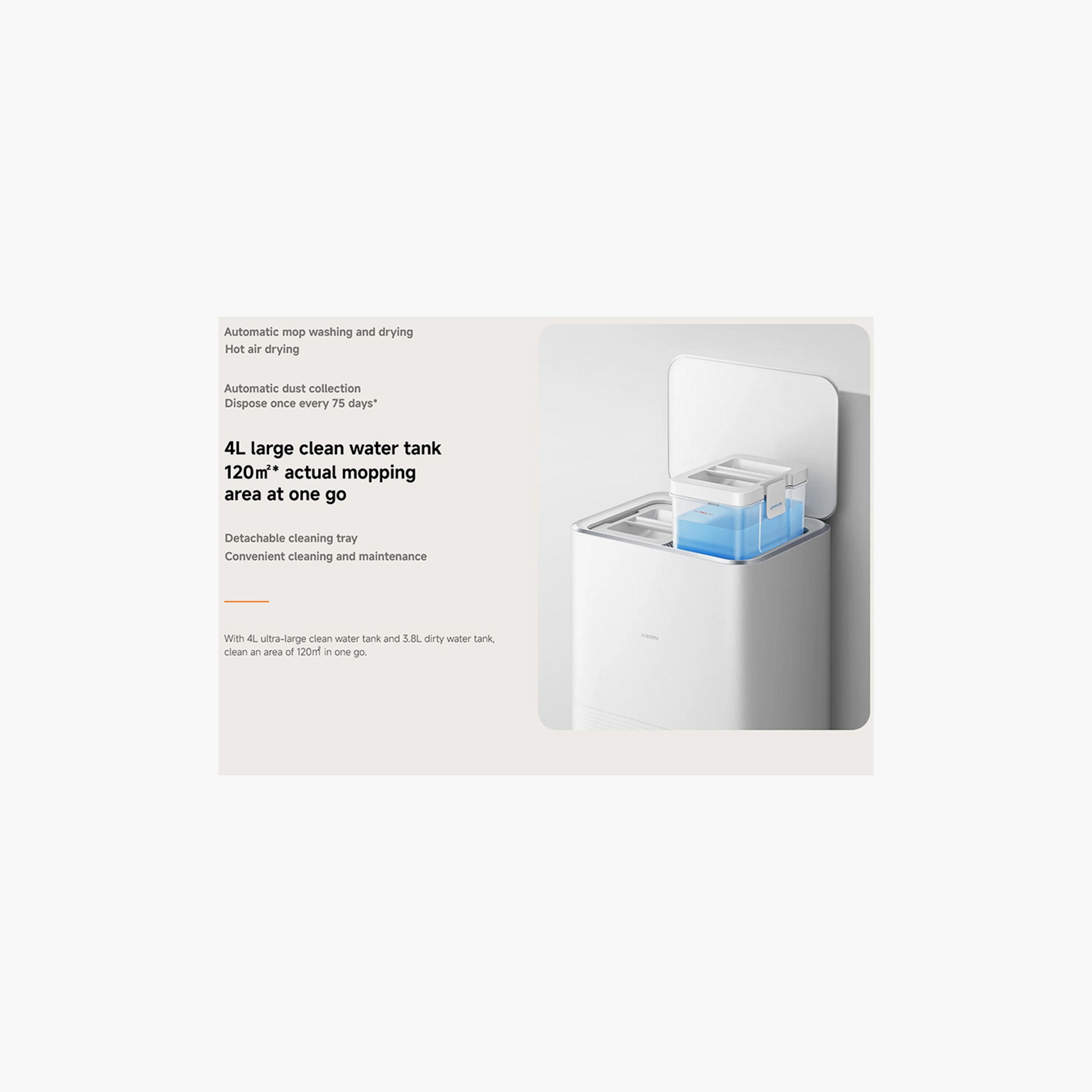 Xiaomi Mi Robot Vacuum X20 Pro Mop and Sweep 7000Pa Powerful Suction LDS - White | BHR8872EN-household-appliances-homeappliances-vacuumcleaners-image-4