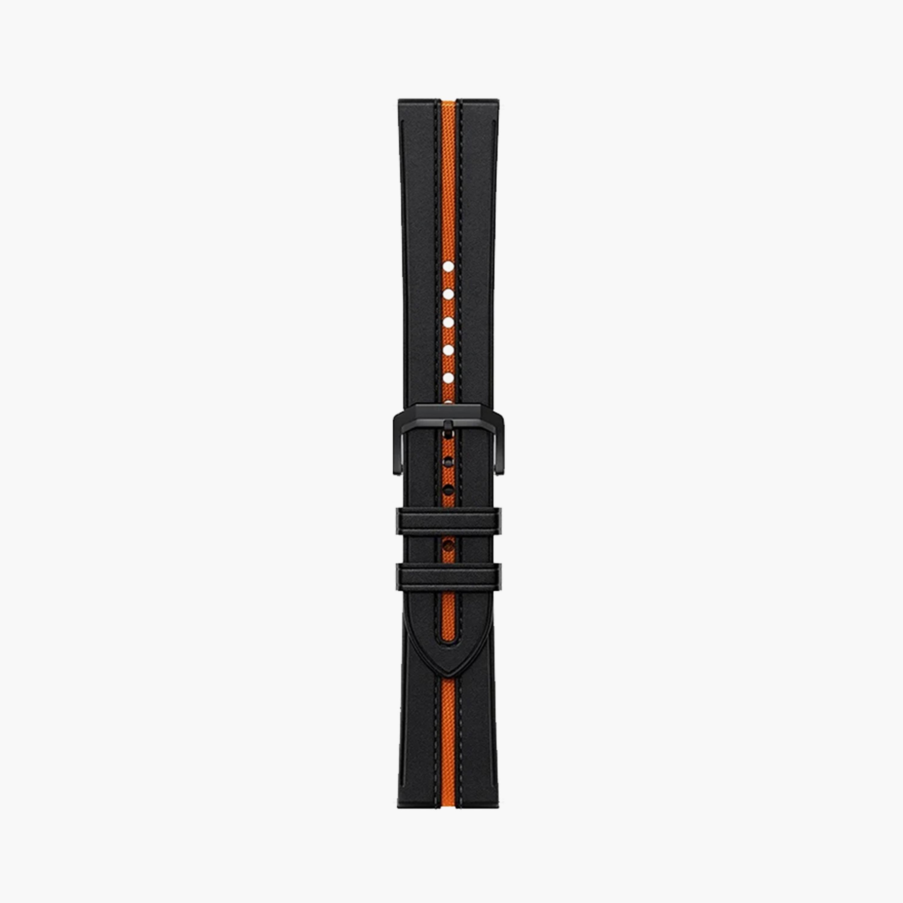 Xiaomi Watch Leather Strap Compatible with Xiaomi Watch - Black Orange | BHR7213GL-electronics-accessories-wearableaccesories-image-1