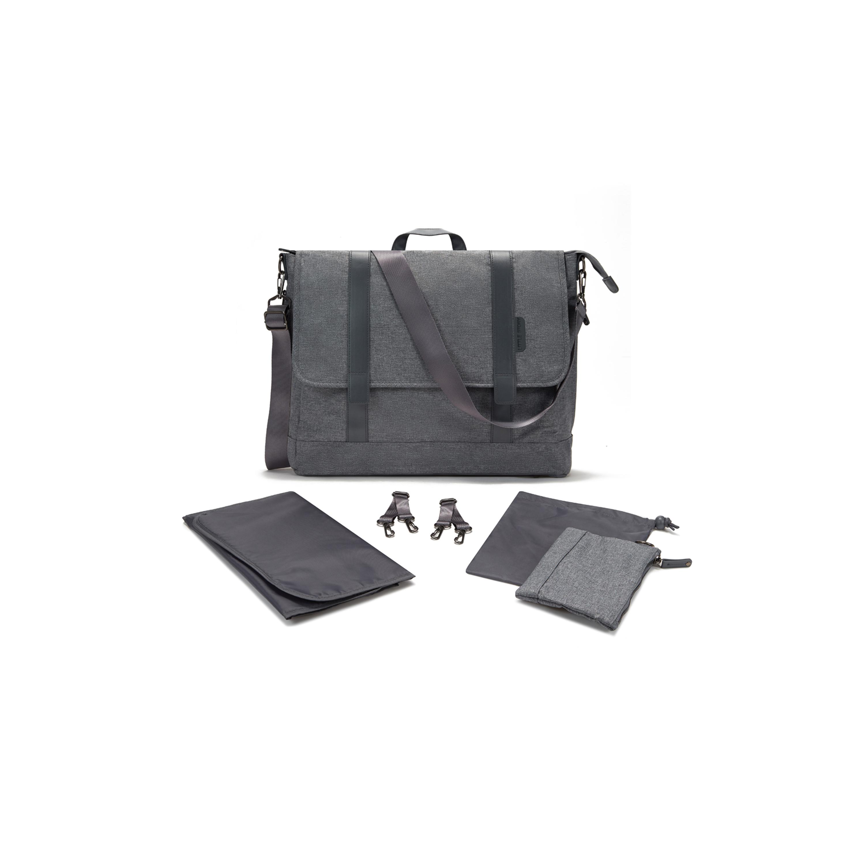 Little Story Diaper Bag with Changing Mat & Stroller Straps - Grey-baby-diapering-diaperbags-image-1