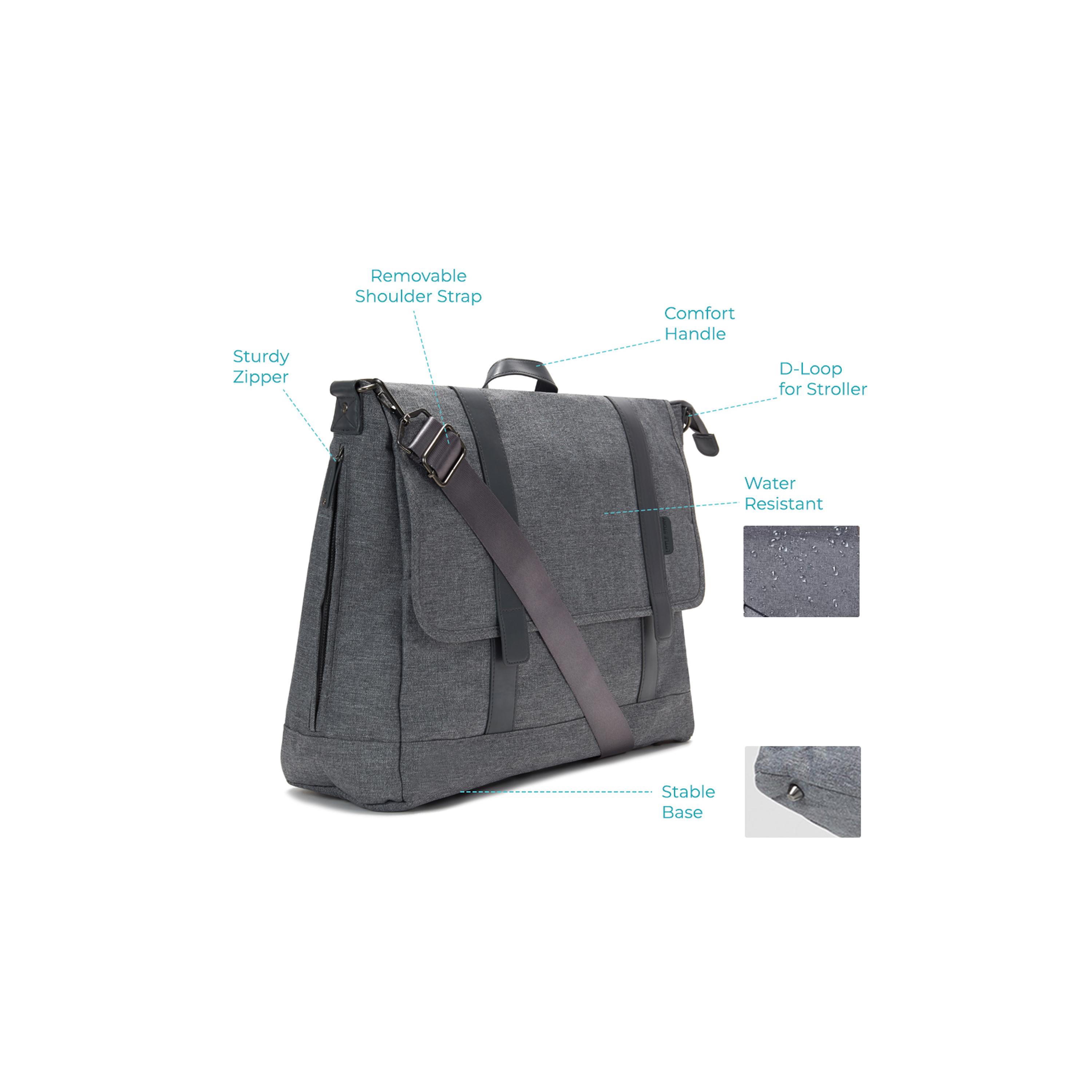 Little Story Diaper Bag with Changing Mat & Stroller Straps - Grey-baby-diapering-diaperbags-image-3