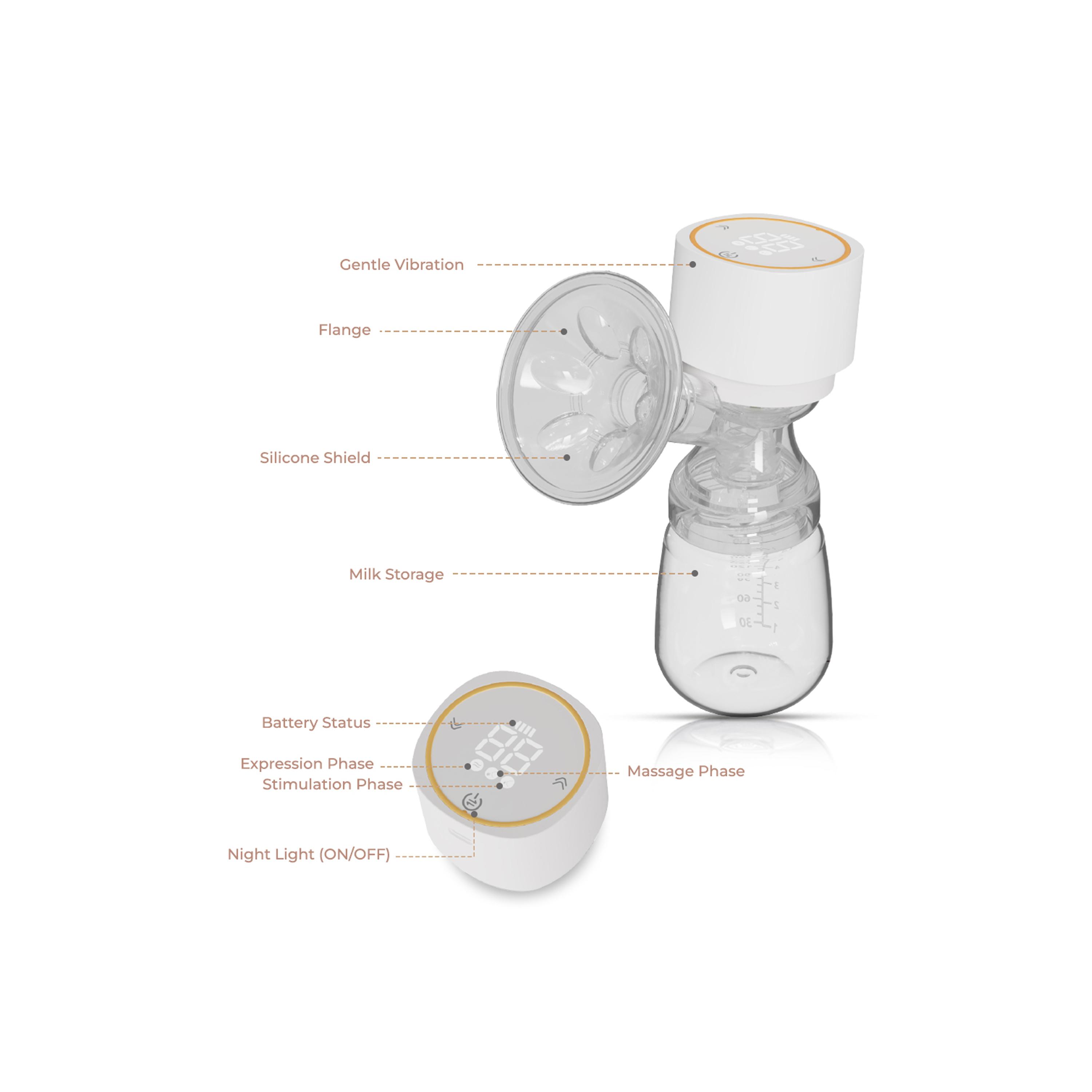 Sunveno Automatic Smart Single Breast Pump with Inbuilt Controller - White-baby-feeding-breastfeedingandcare-image-8