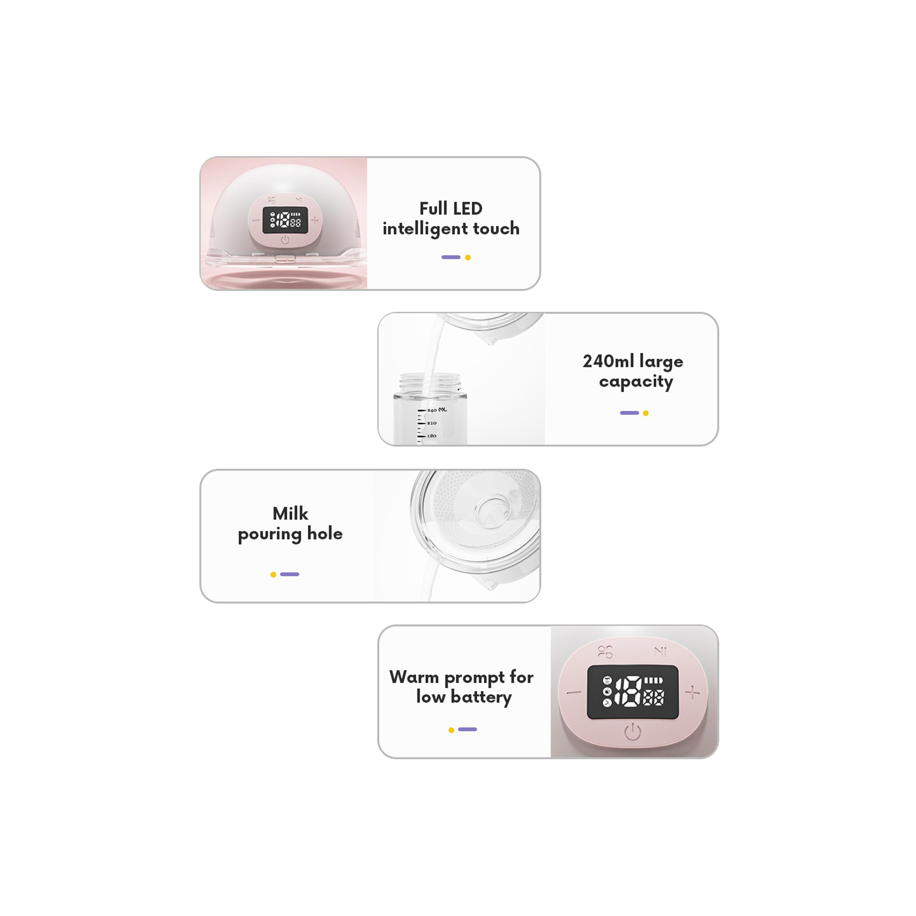 Sunveno Wearable Automatic Smart Breast Pump - White-baby-maternalcare-pregnancypillows-image-2