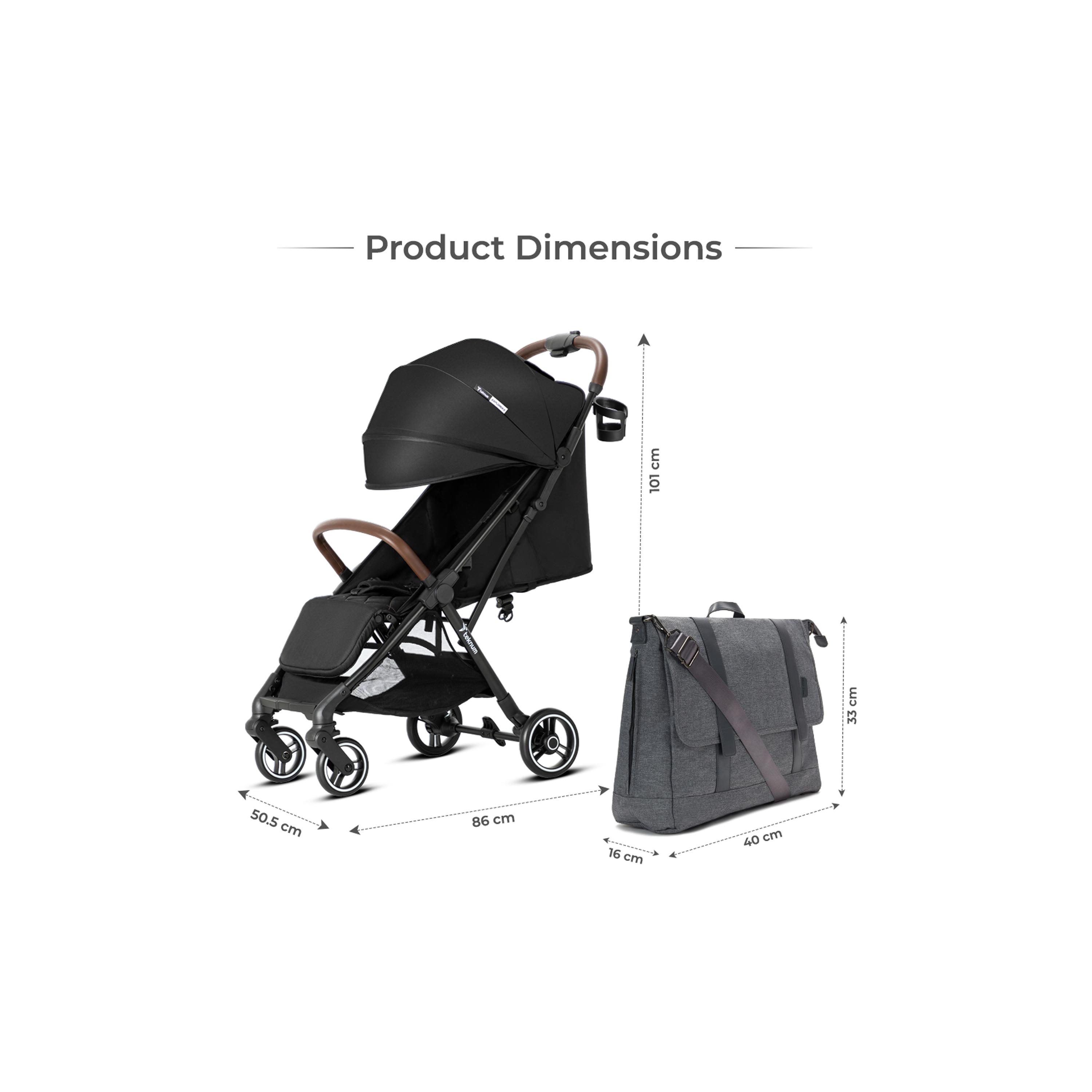 Teknum Travel Explorer 2 Autofold Stroller with Diaper Handbag Set - Grey-baby-gear-strollersandprams-strollers-image-27