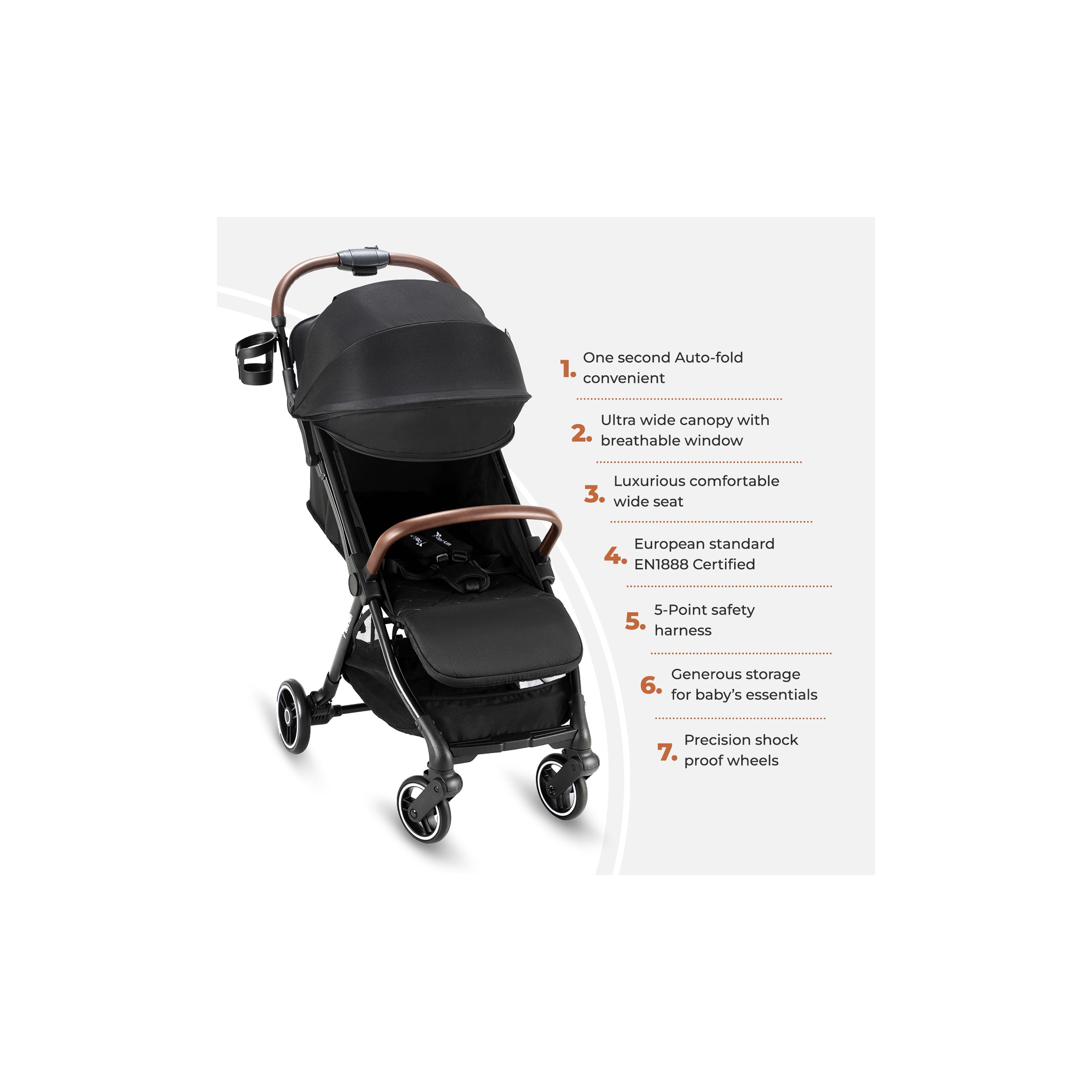 Teknum Travel Explorer 2 Autofold Stroller with Diaper Handbag Set - Grey-baby-gear-strollersandprams-strollers-image-29