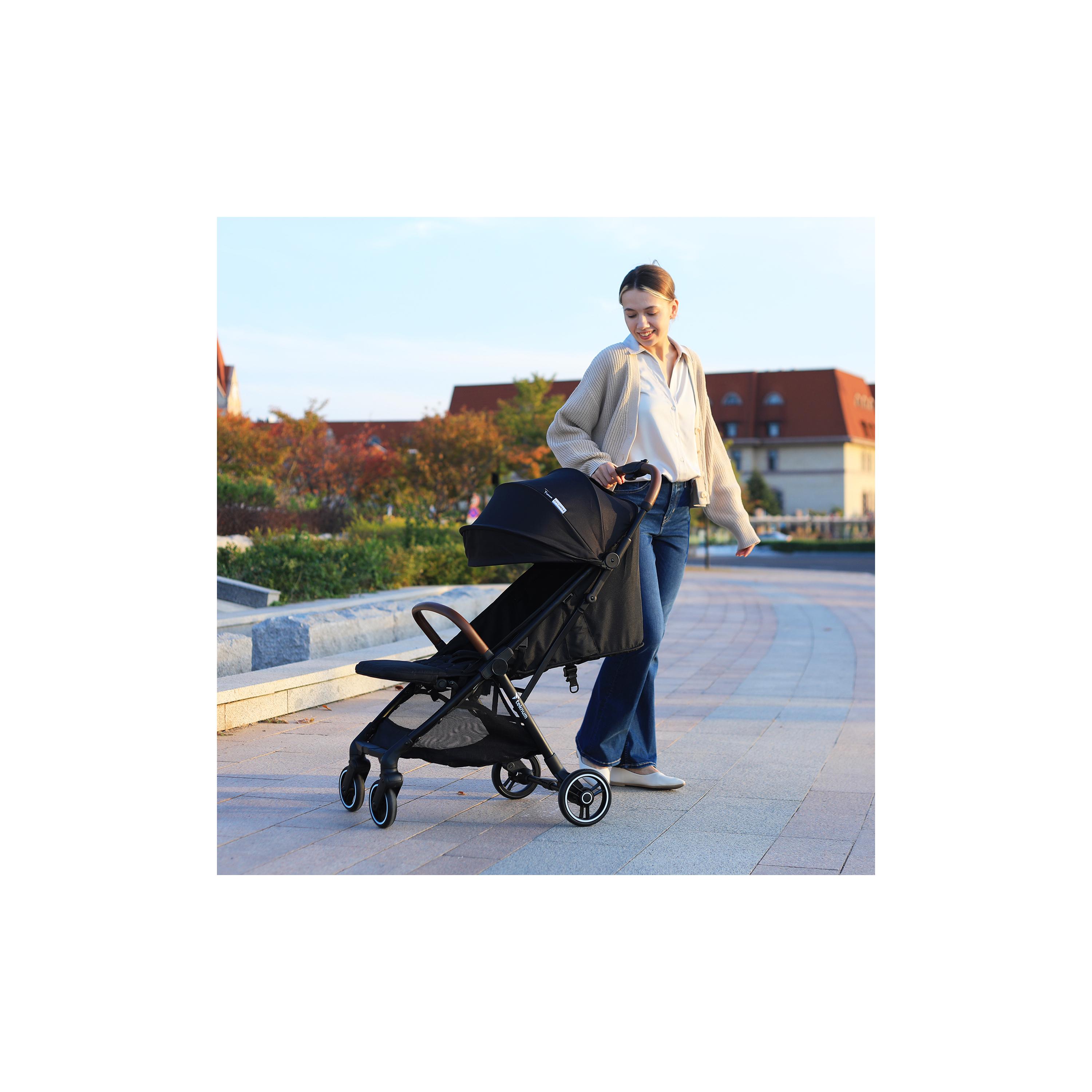 Teknum Travel Explorer 2 Autofold Stroller with Diaper Handbag Set - Grey-baby-gear-strollersandprams-strollers-image-3