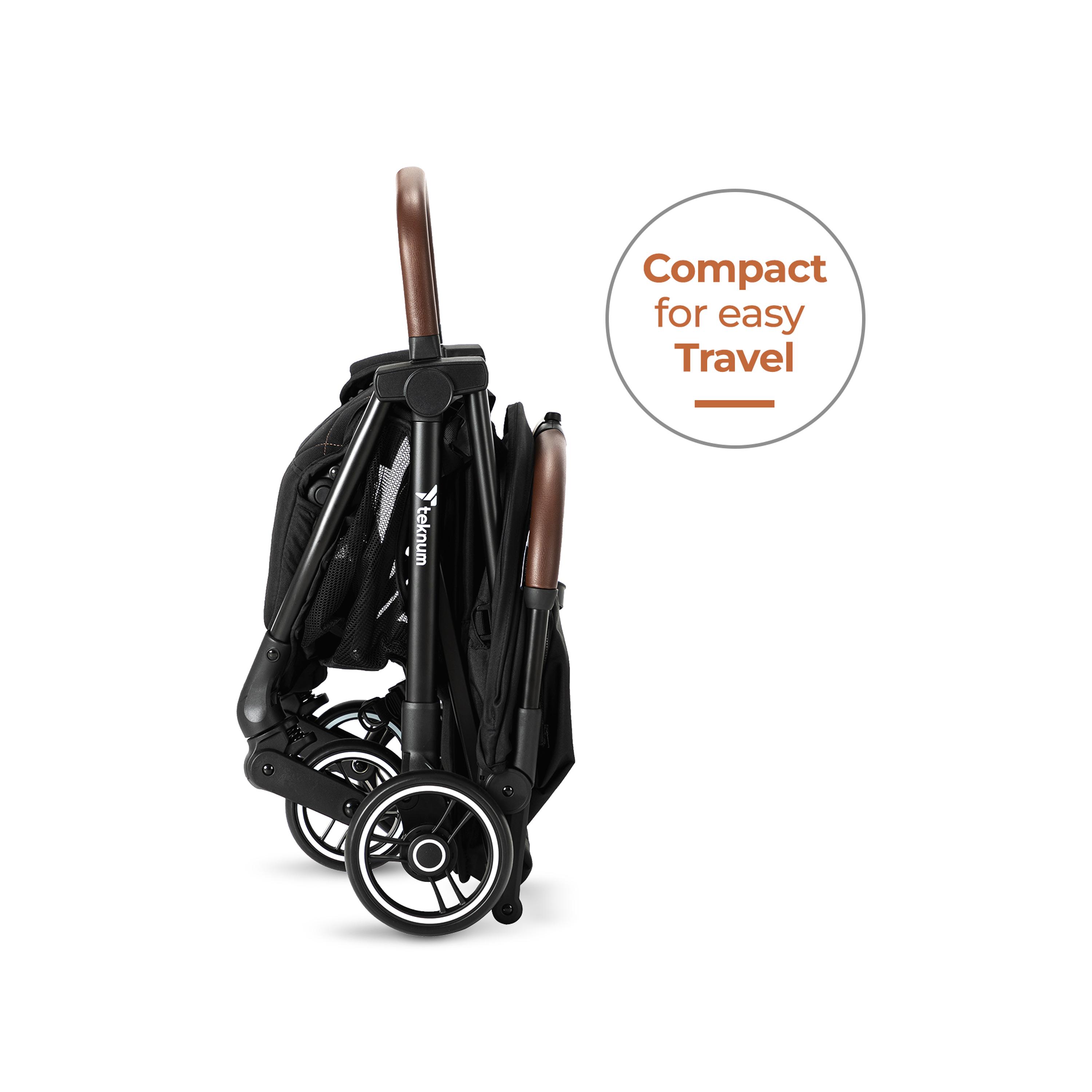 Teknum Travel Explorer 2 Autofold Stroller with Diaper Handbag Set - Grey-baby-gear-strollersandprams-strollers-image-33