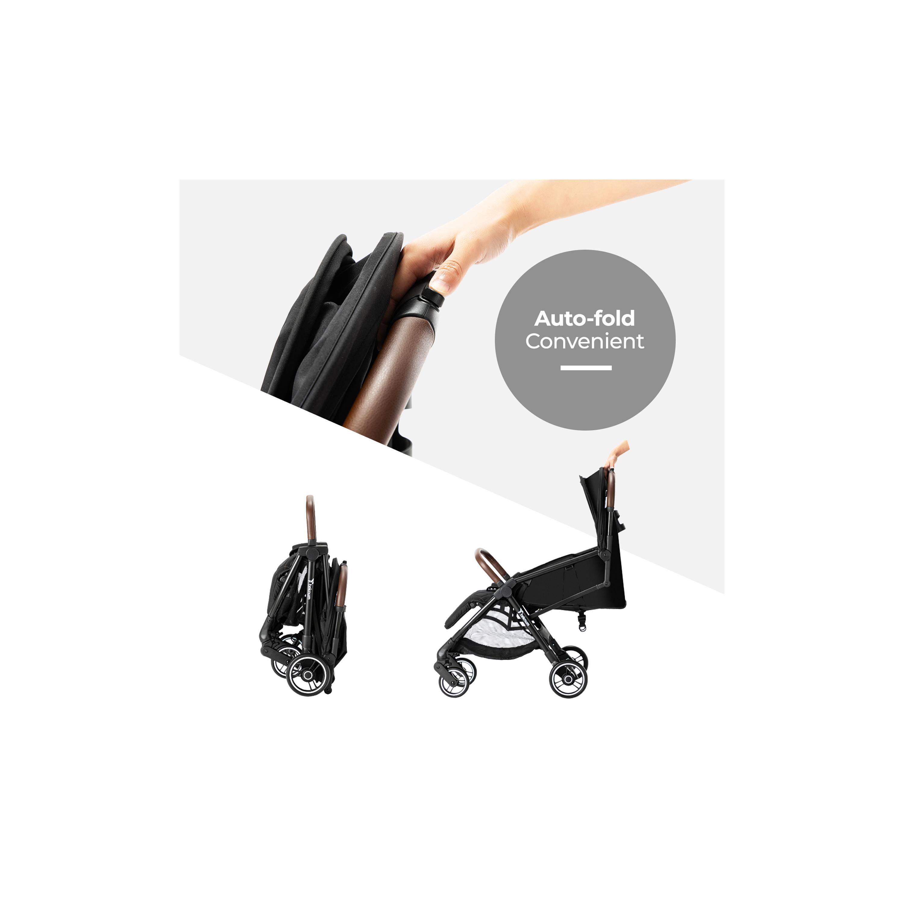 Teknum Travel Explorer 2 Autofold Stroller with Diaper Handbag Set - Grey-baby-gear-strollersandprams-strollers-image-7