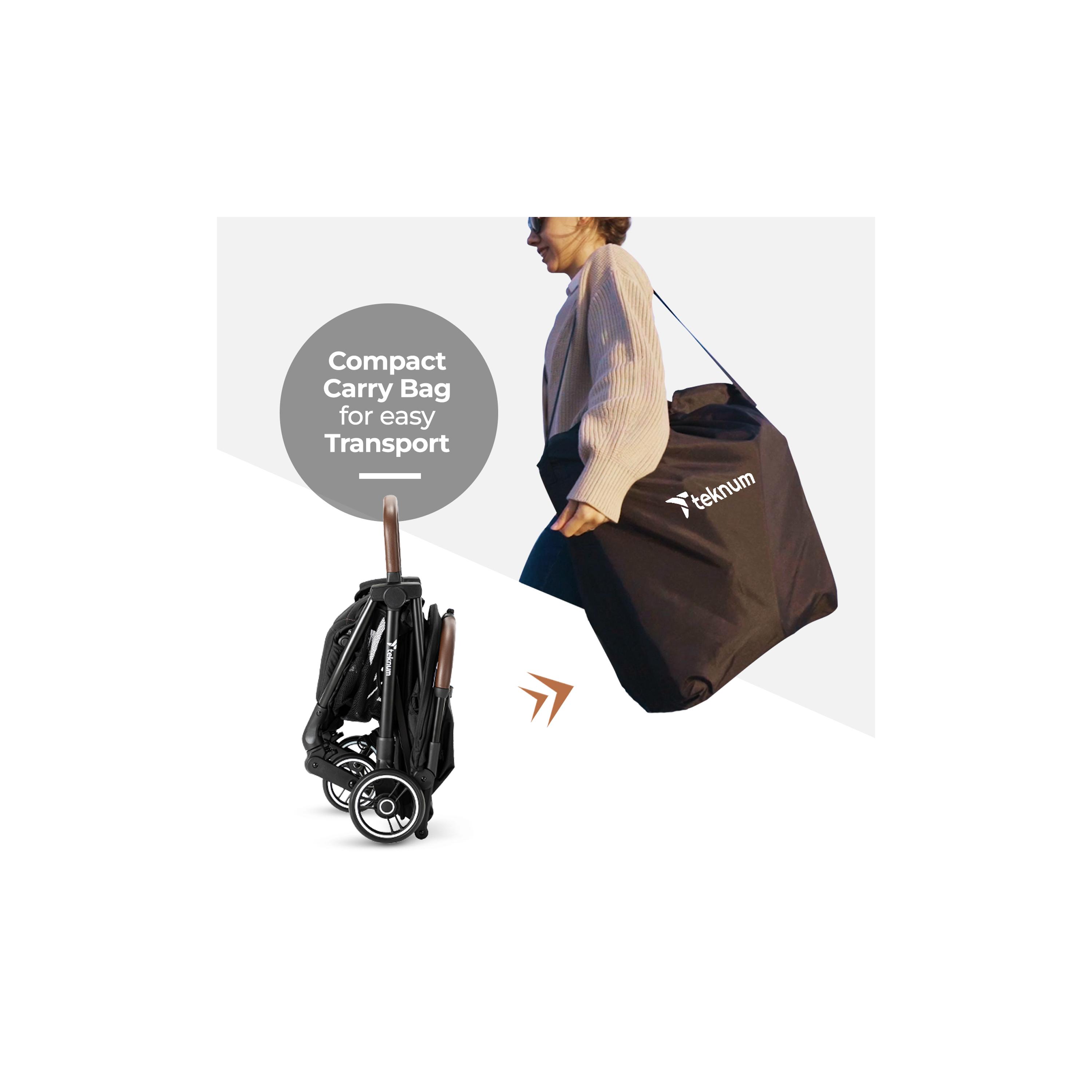 Teknum Travel Explorer 2 Autofold Stroller with Diaper Handbag Set - Grey-baby-gear-strollersandprams-strollers-image-8
