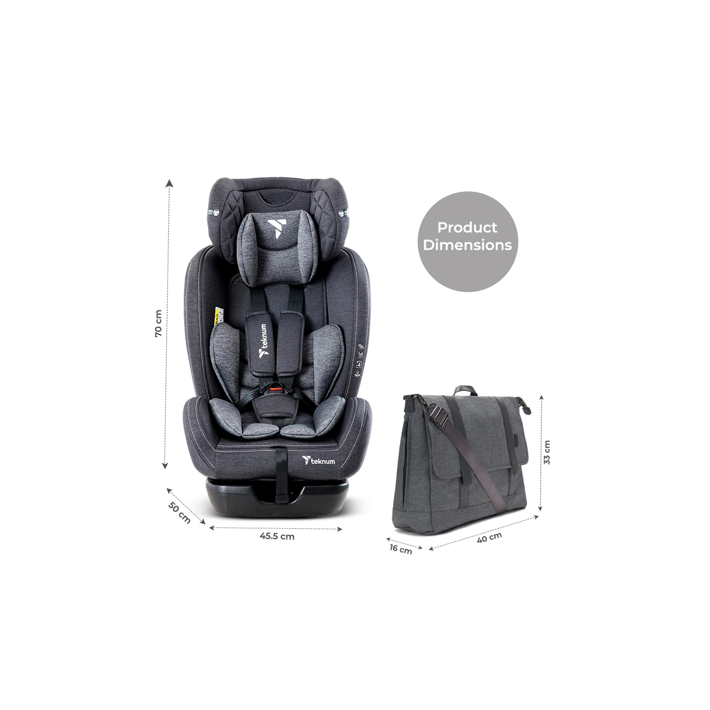 Teknum Evolve 2 Car Seat with Diaper Hand Bag - Grey-baby-gear-carseats-image-21