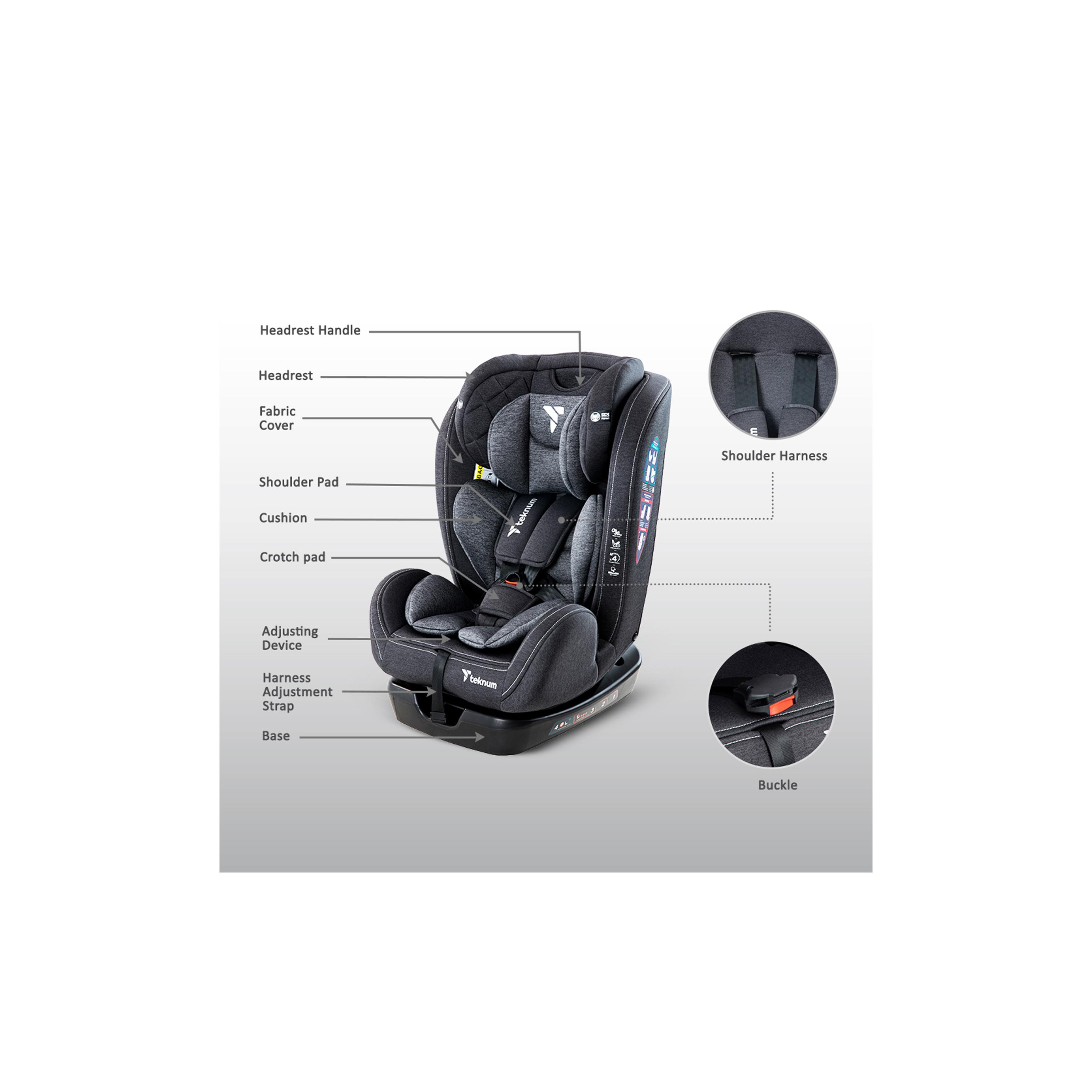 Teknum Evolve 2 Car Seat with Diaper Hand Bag - Grey-baby-gear-carseats-image-24