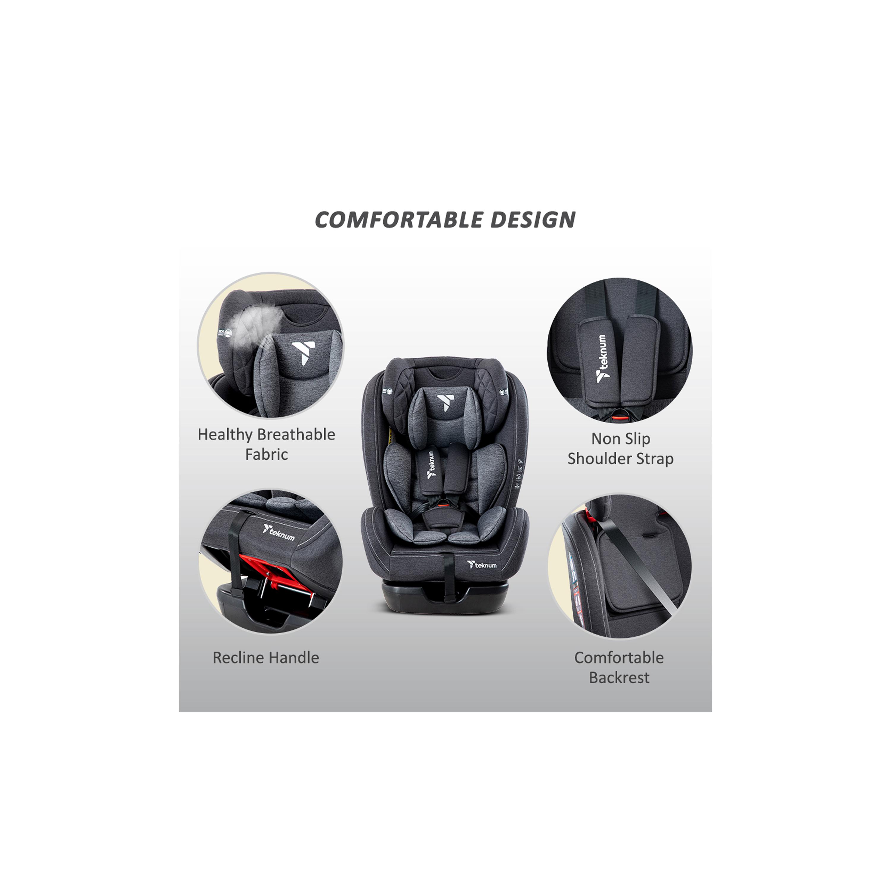 Teknum Evolve 2 Car Seat with Diaper Hand Bag - Grey-baby-gear-carseats-image-26
