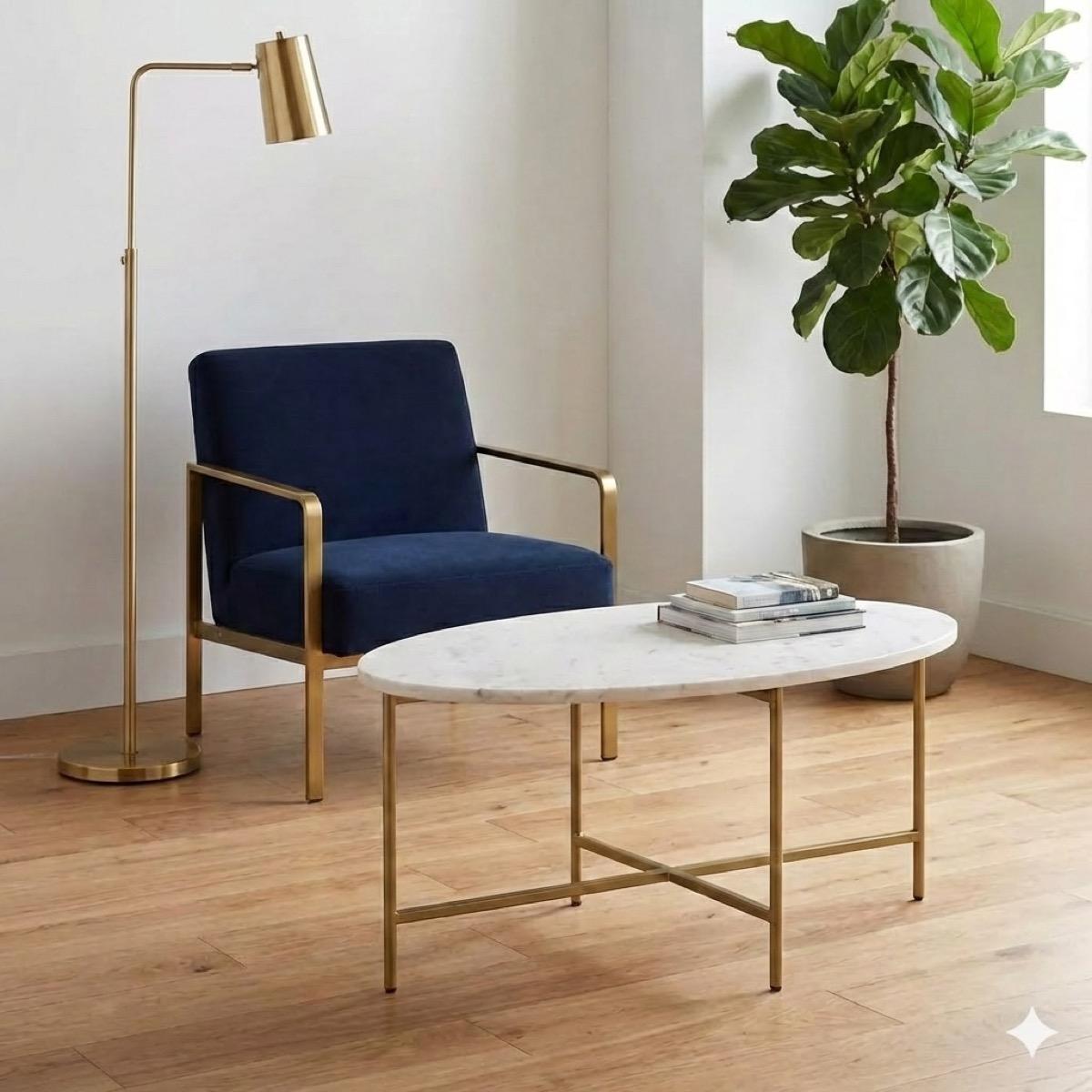 AVGT Sleek Marble Top Coffee Table