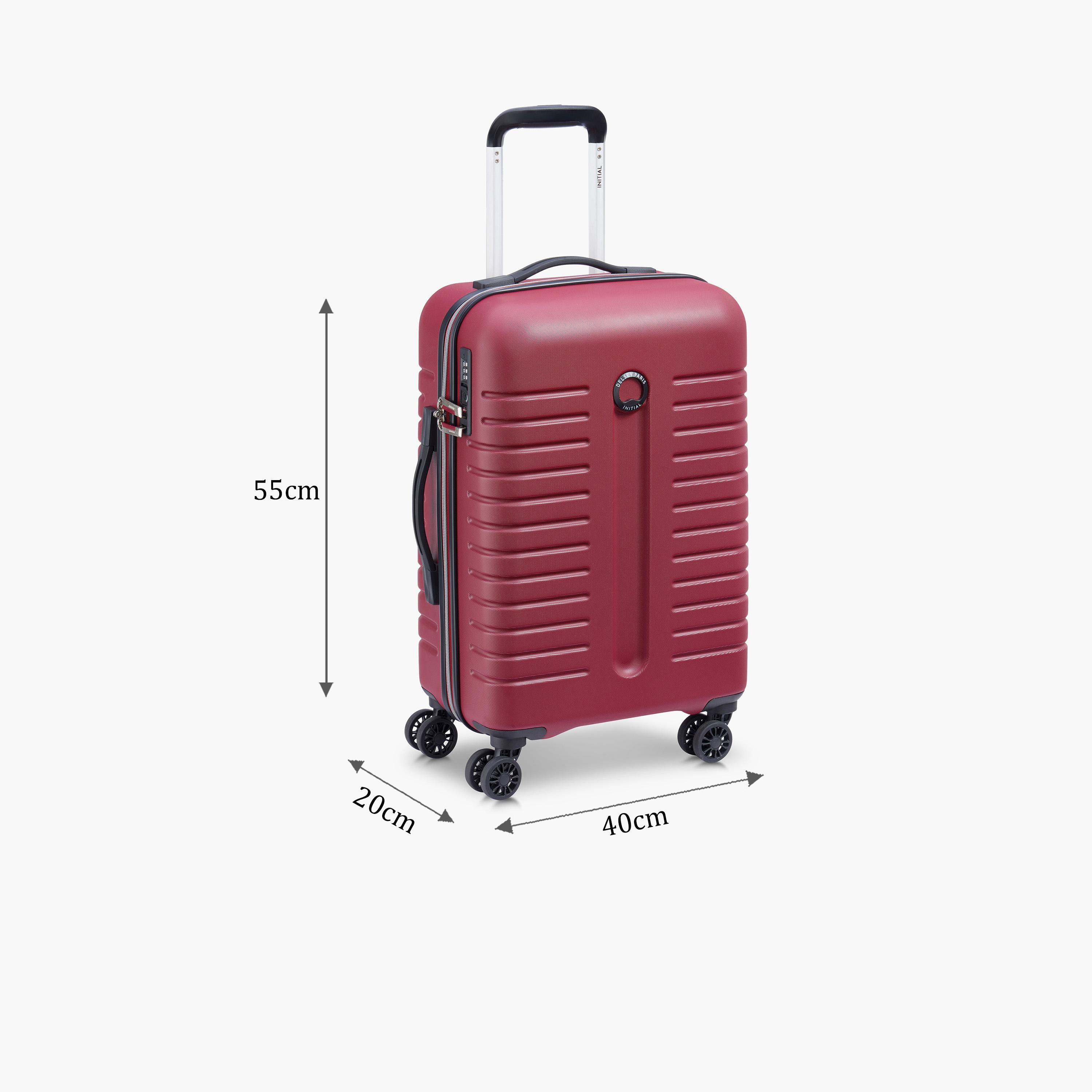 Delsey Paris Iroise Hardcase Expendable Double Wheel Cabin Trolley Luggage Bag 55 CM Red-travel-luggagesandbags-luggage-image-2