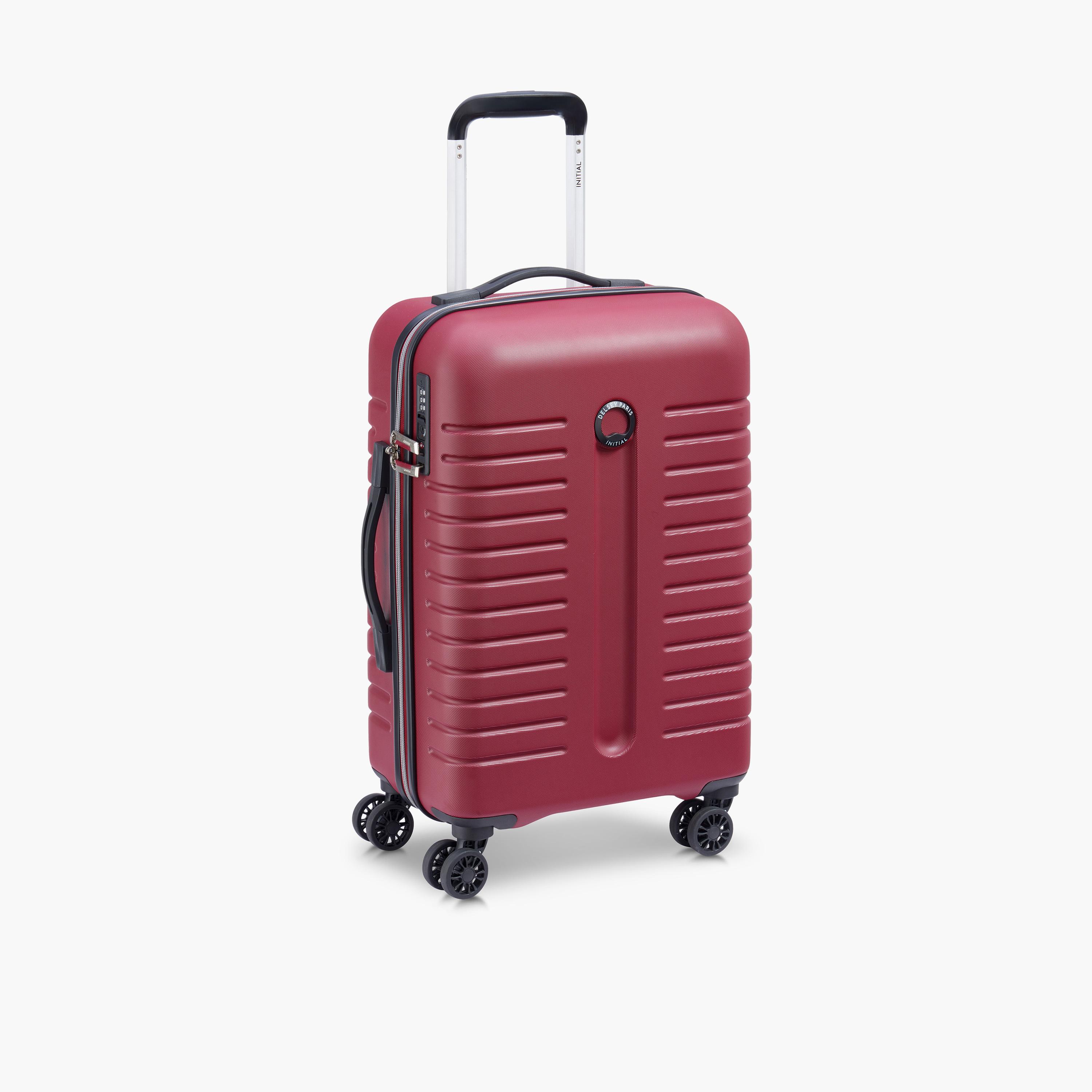 Delsey Paris Iroise Hardcase Expendable Double Wheel Cabin Trolley Luggage Bag 55 CM Red-travel-luggagesandbags-luggage-image-5