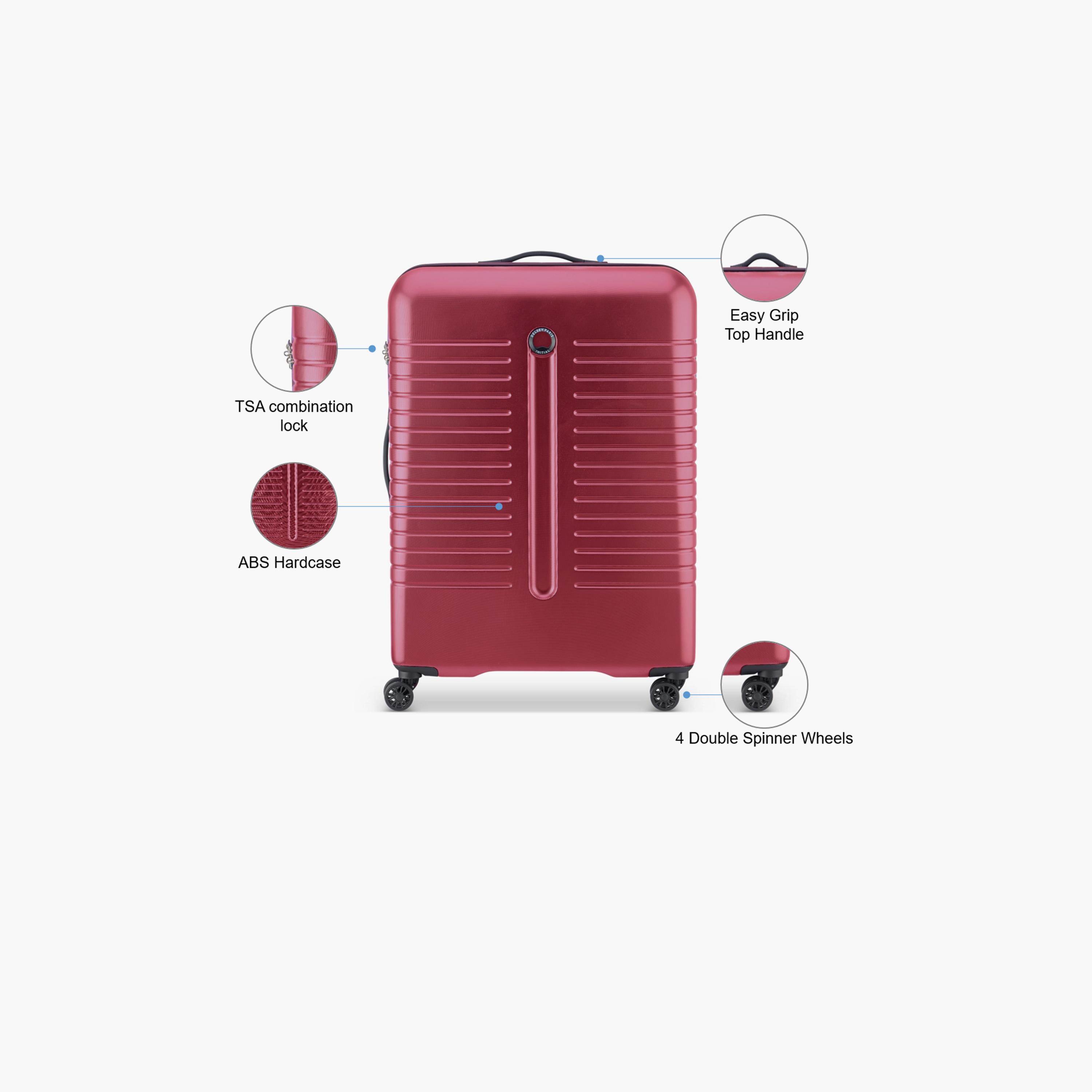 Delsey Paris Iroise Hardcase Expendable Double Wheel Trolley Luggage Bag 76 CM Red-travel-luggagesandbags-luggage-image-3