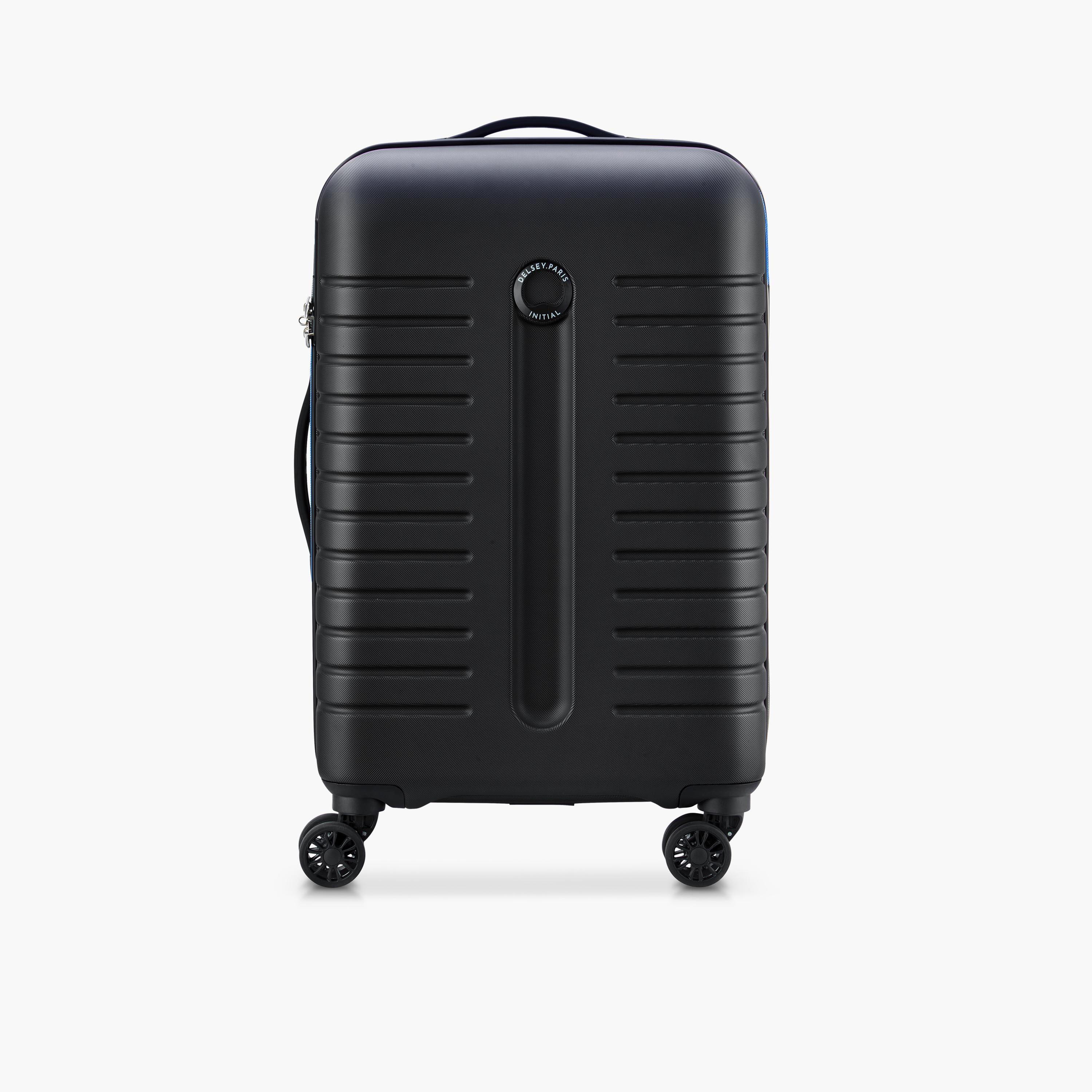 Delsey Paris Iroise Hardcase Expendable Double Wheel Cabin Trolley Luggage Bag 55 CM Black-travel-luggagesandbags-luggage-image-1