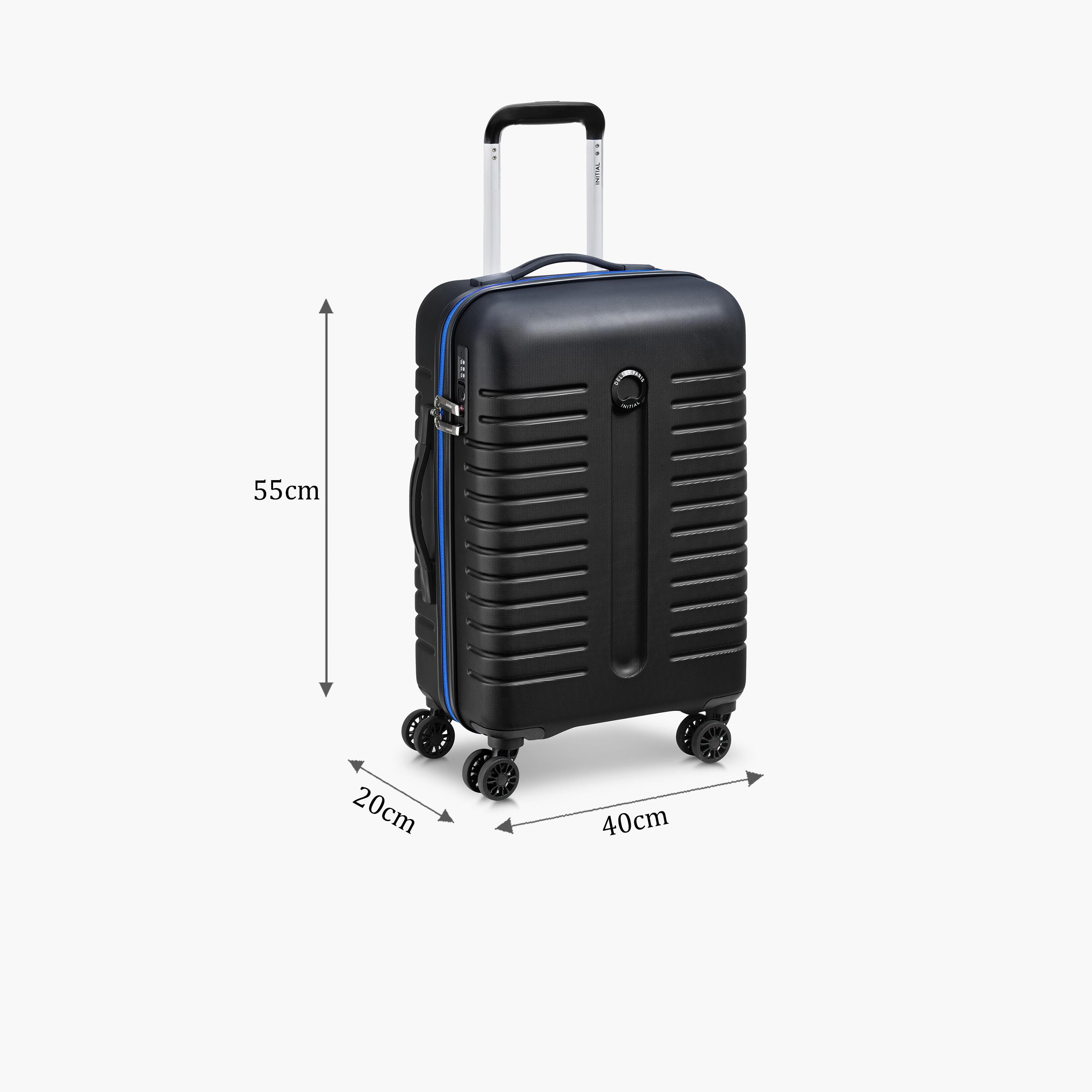 Delsey Paris Iroise Hardcase Expendable Double Wheel Cabin Trolley Luggage Bag 55 CM Black-travel-luggagesandbags-luggage-image-2