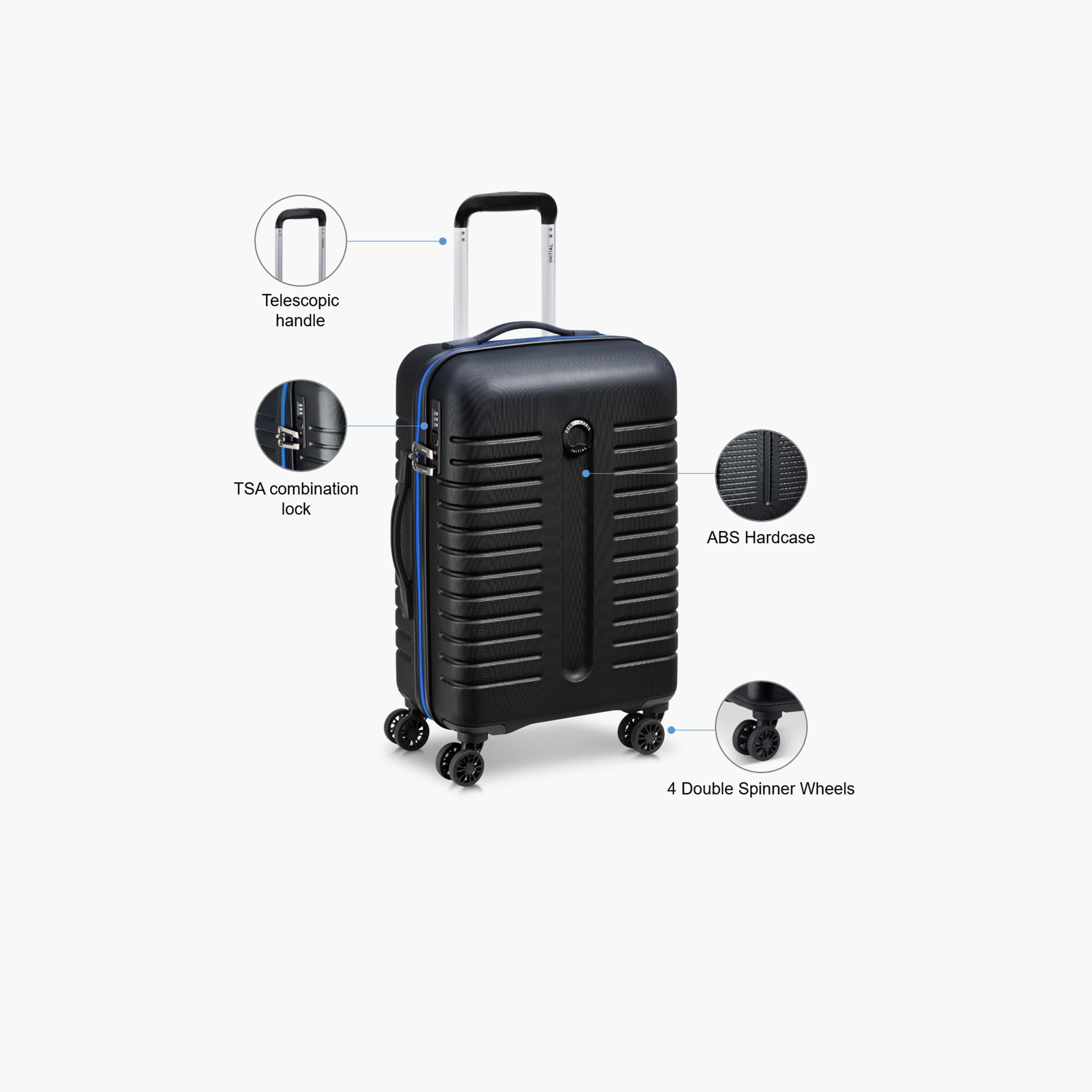 Delsey Paris Iroise Hardcase Expendable Double Wheel Cabin Trolley Luggage Bag 55 CM Black-travel-luggagesandbags-luggage-image-3