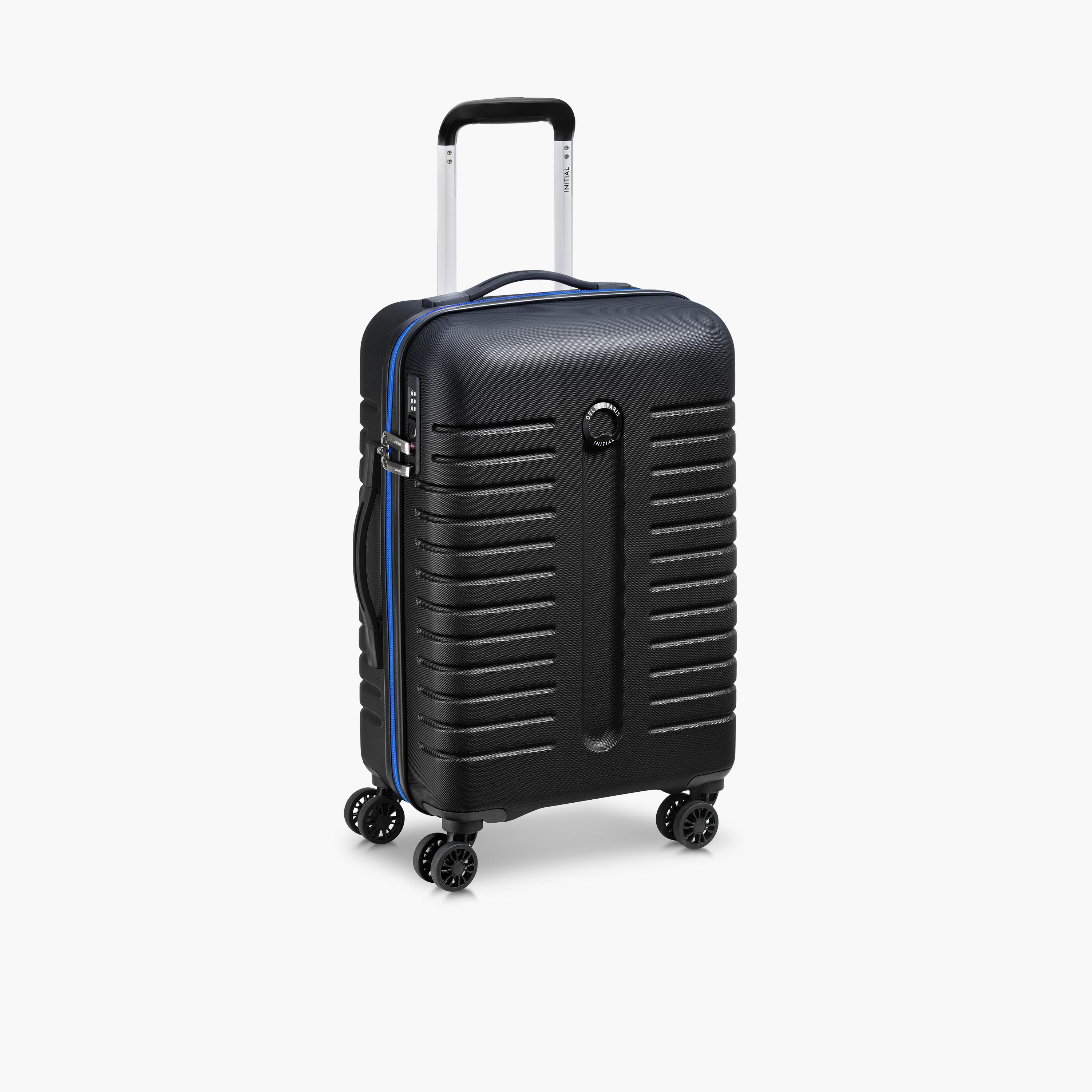 Delsey Paris Iroise Hardcase Expendable Double Wheel Cabin Trolley Luggage Bag 55 CM Black-travel-luggagesandbags-luggage-image-5