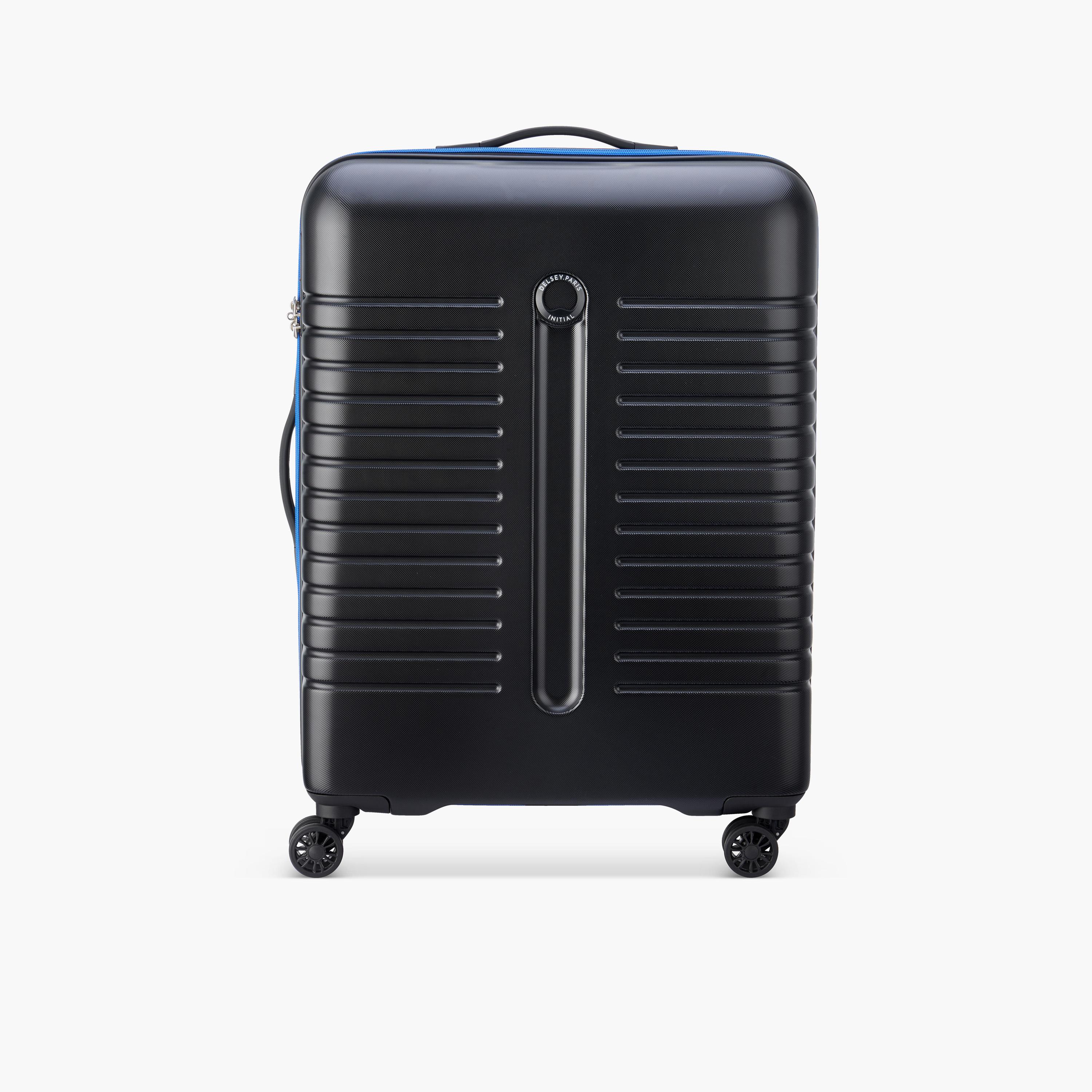 Delsey Paris Iroise Hardcase Expendable Double Wheel Trolley Luggage Bag 66 CM Black-travel-luggagesandbags-luggage-image-1