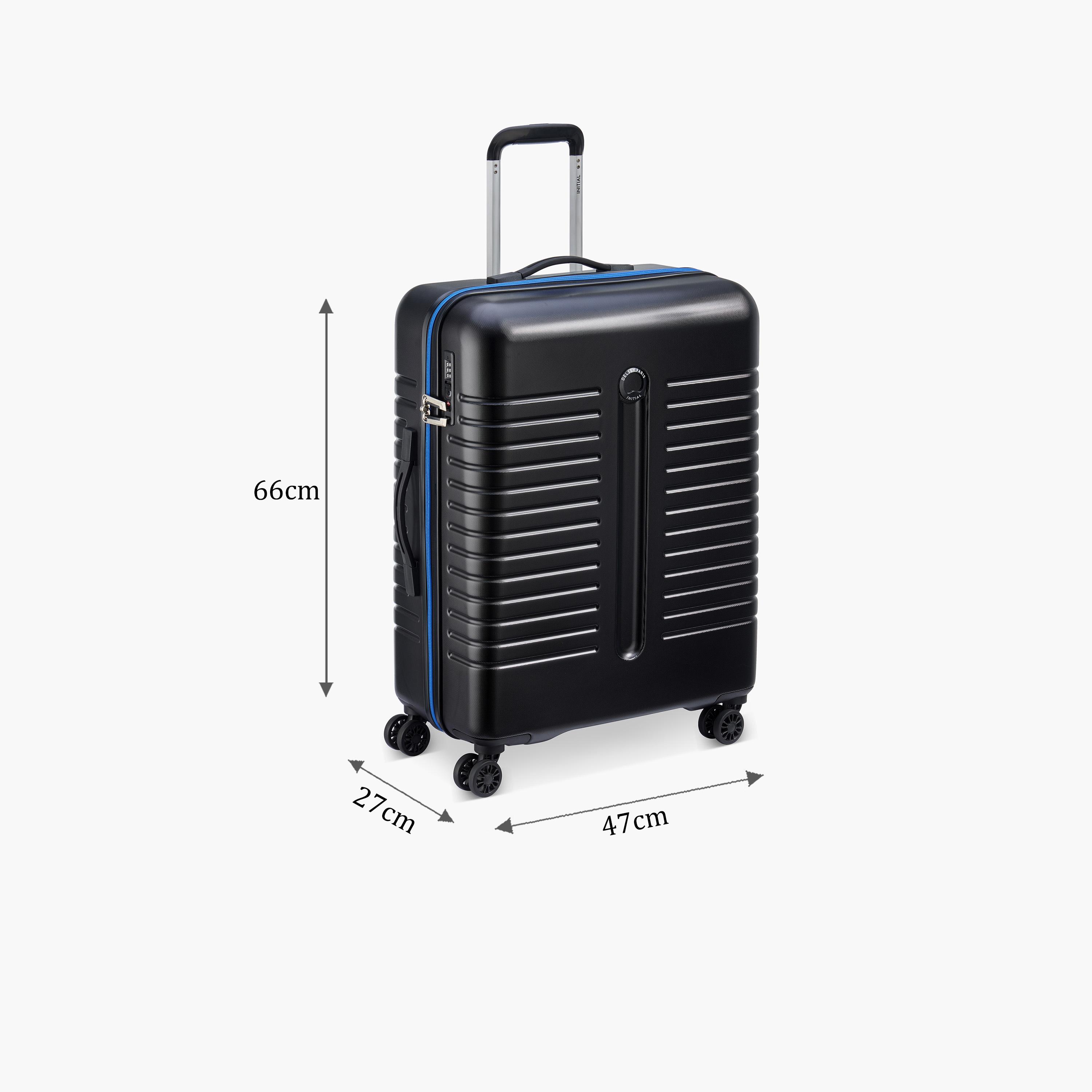 Delsey Paris Iroise Hardcase Expendable Double Wheel Trolley Luggage Bag 66 CM Black-travel-luggagesandbags-luggage-image-2