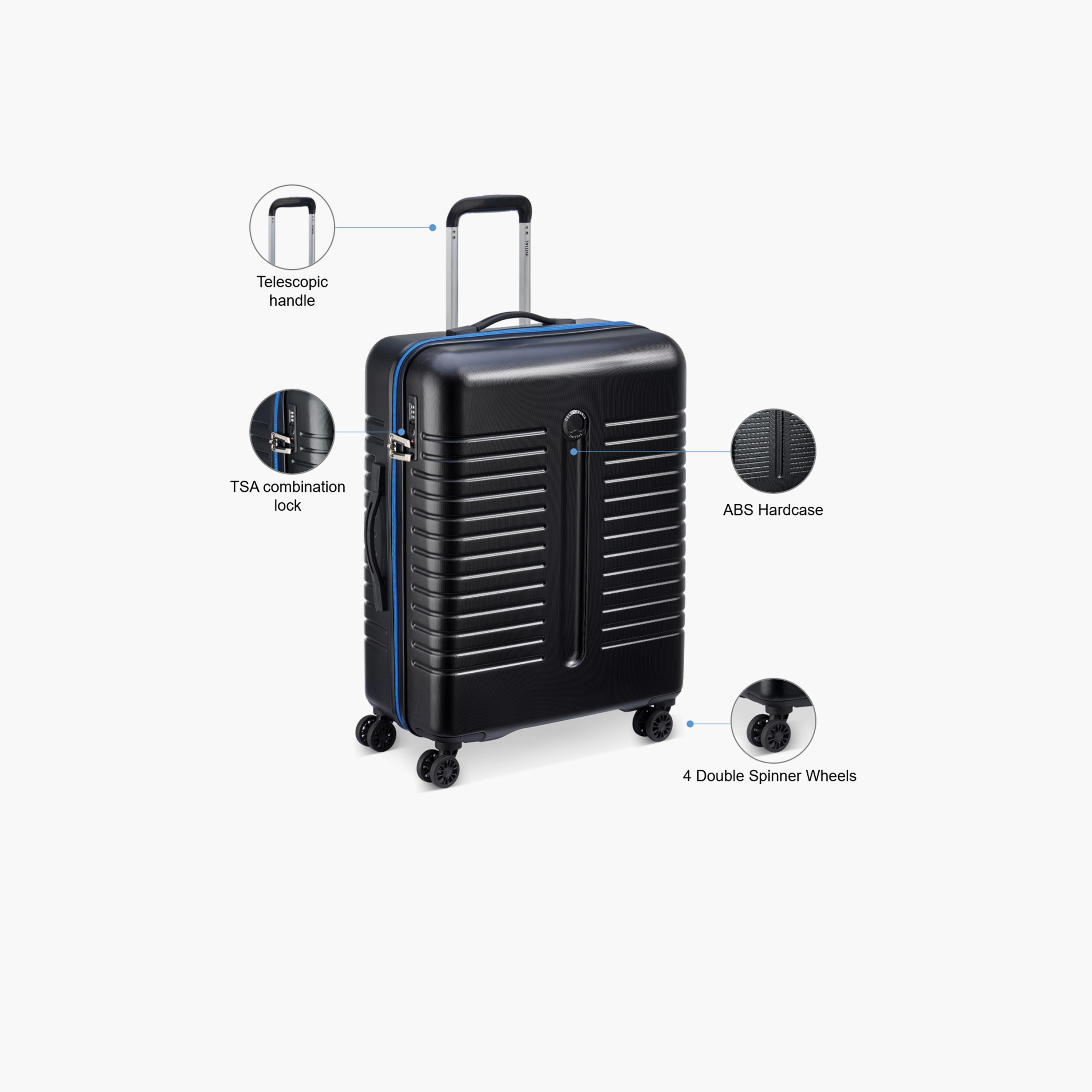 Delsey Paris Iroise Hardcase Expendable Double Wheel Trolley Luggage Bag 66 CM Black-travel-luggagesandbags-luggage-image-3