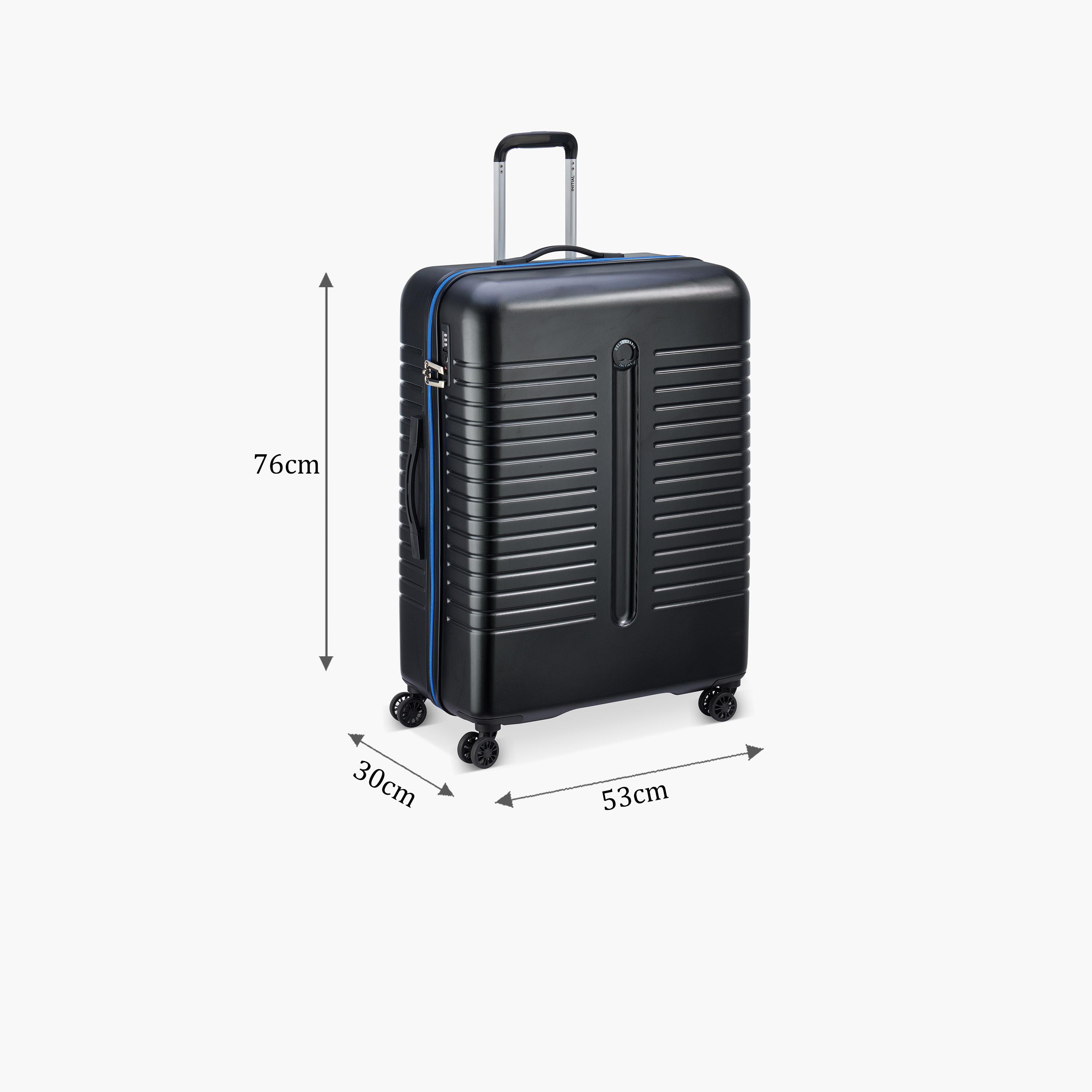 Delsey Paris Iroise Hardcase Expendable Double Wheel Trolley Luggage Bag 76 CM Black-travel-luggagesandbags-luggage-image-2