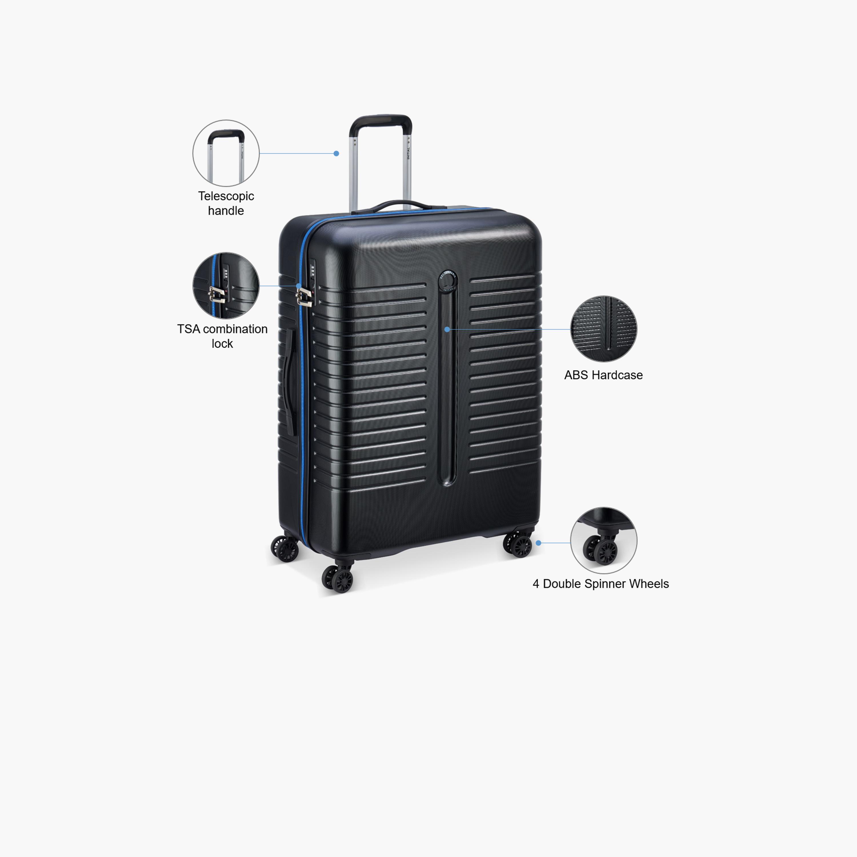 Delsey Paris Iroise Hardcase Expendable Double Wheel Trolley Luggage Bag 76 CM Black-travel-luggagesandbags-luggage-image-3