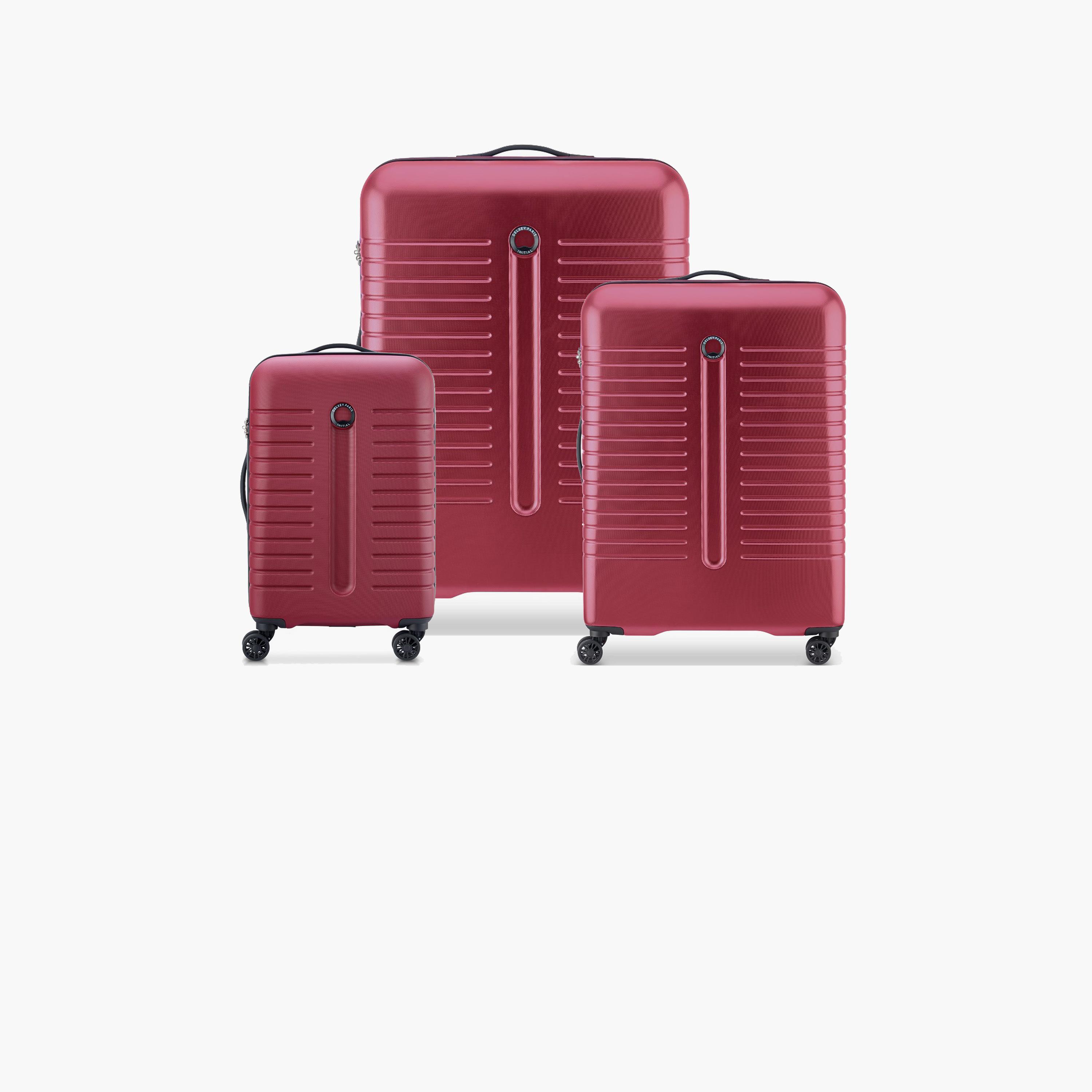 Delsey Paris Irosie Hardcase Double Wheel Trolley 3pcs set (L+M+S) 55/66/76 CM Red-travel-luggagesandbags-luggage-image-1
