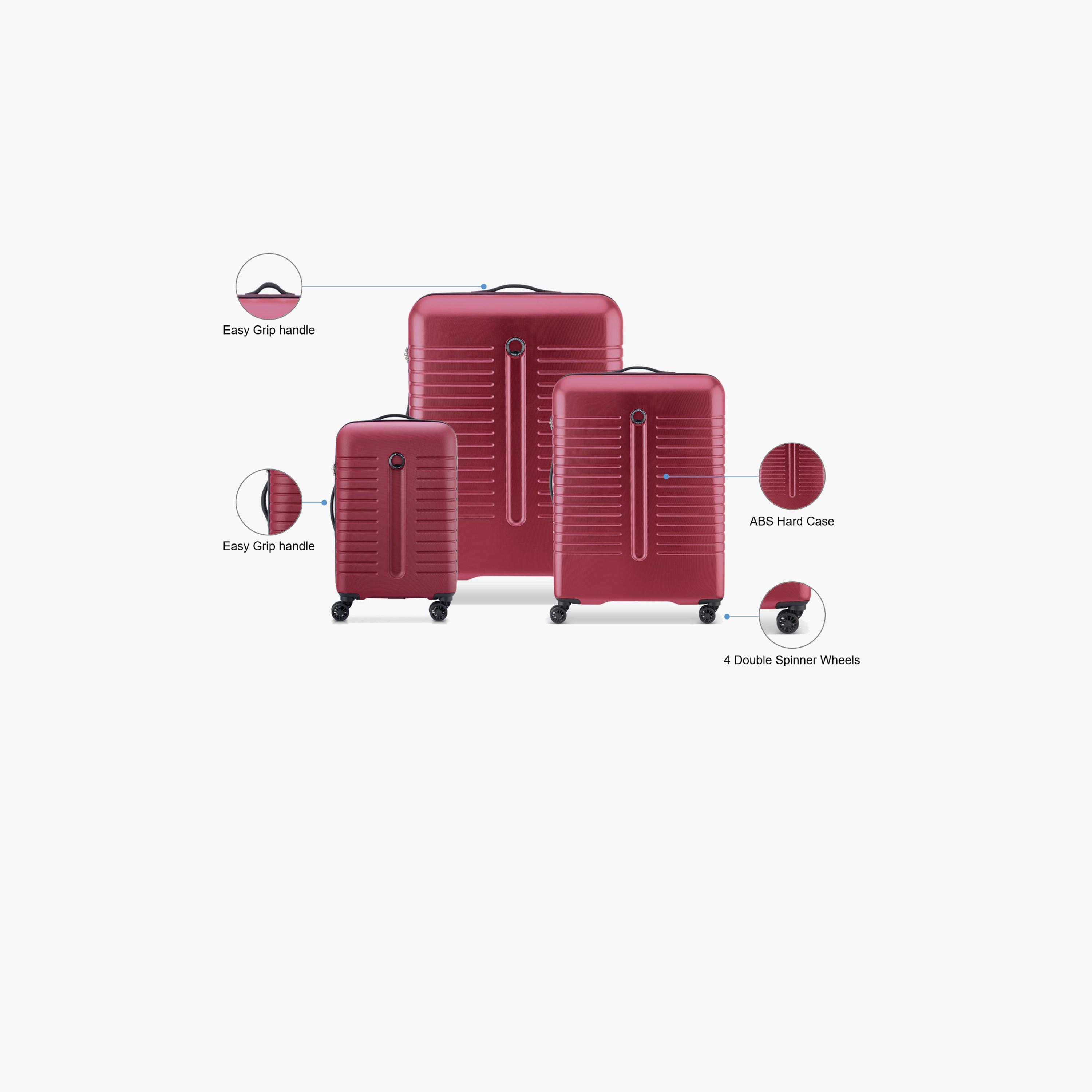 Delsey Paris Irosie Hardcase Double Wheel Trolley 3pcs set (L+M+S) 55/66/76 CM Red-travel-luggagesandbags-luggage-image-2