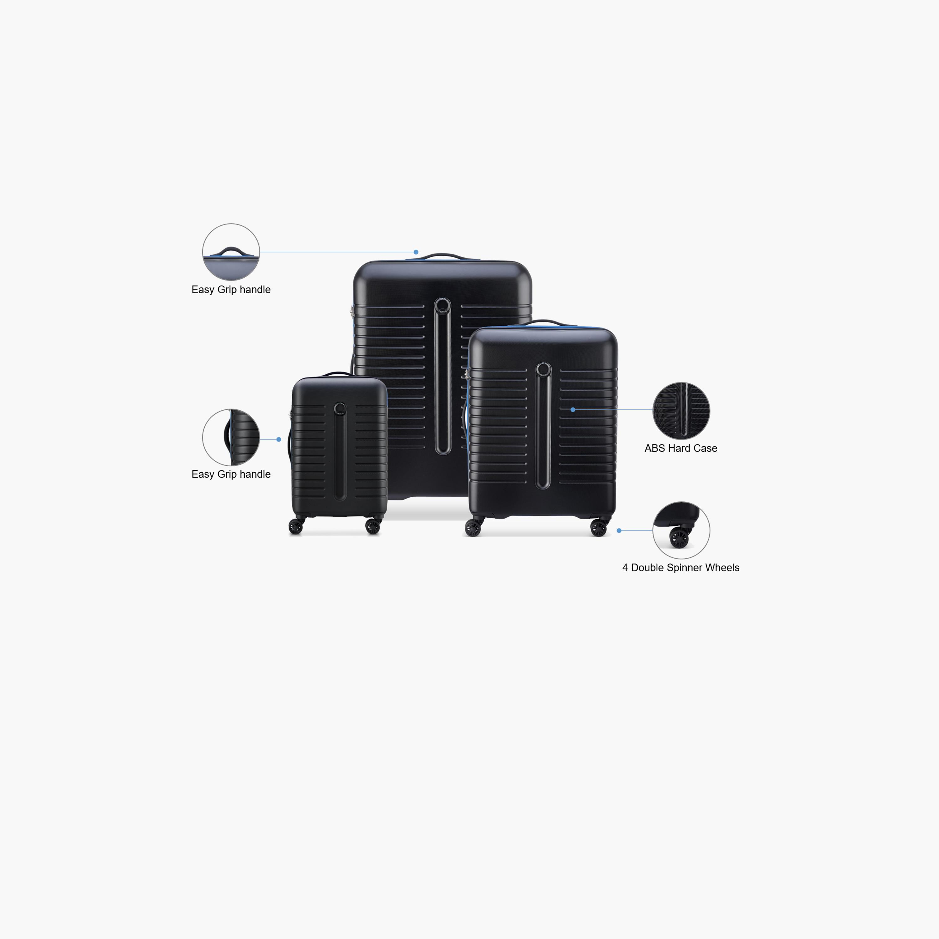 Delsey Paris Irosie Hardcase Double Wheel Trolley 3pcs set (L+M+S) 55/66/76 CM Black-travel-luggagesandbags-luggage-image-2