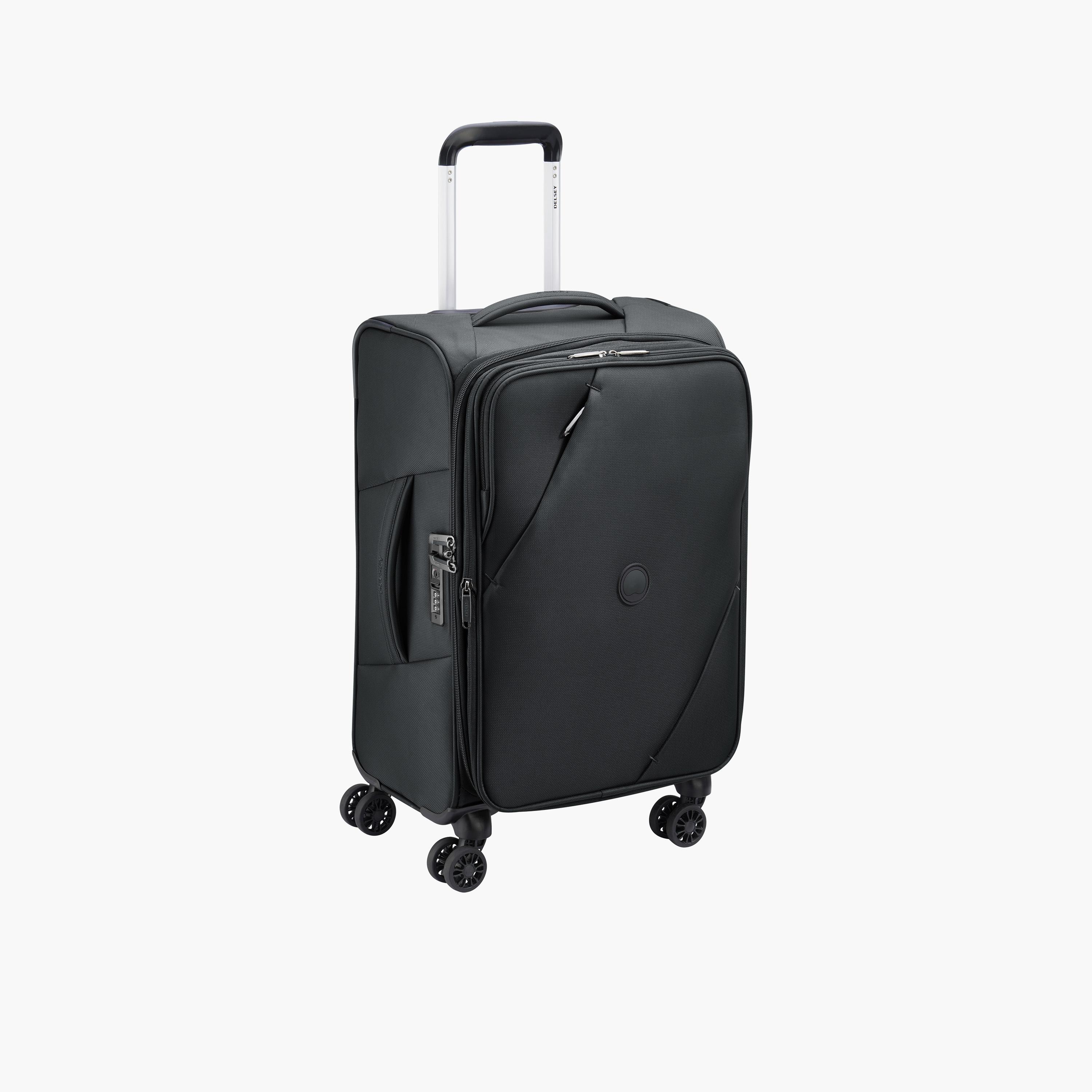 Delsey Paris maringa Double Wheel Cabin Trolley Luggage Bag 55 CM Black-travel-luggagesandbags-luggage-image-1