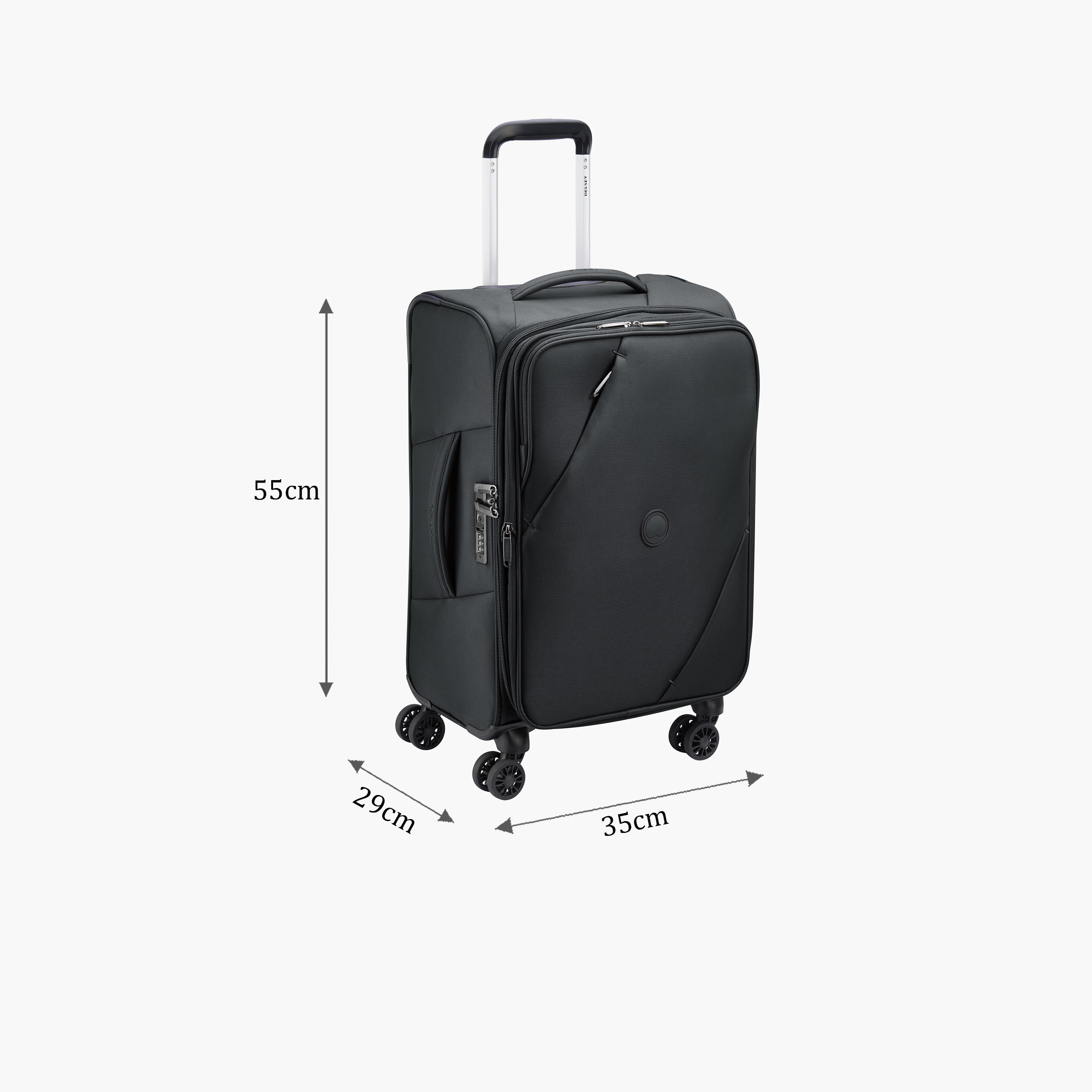 Delsey Paris maringa Double Wheel Cabin Trolley Luggage Bag 55 CM Black-travel-luggagesandbags-luggage-image-2