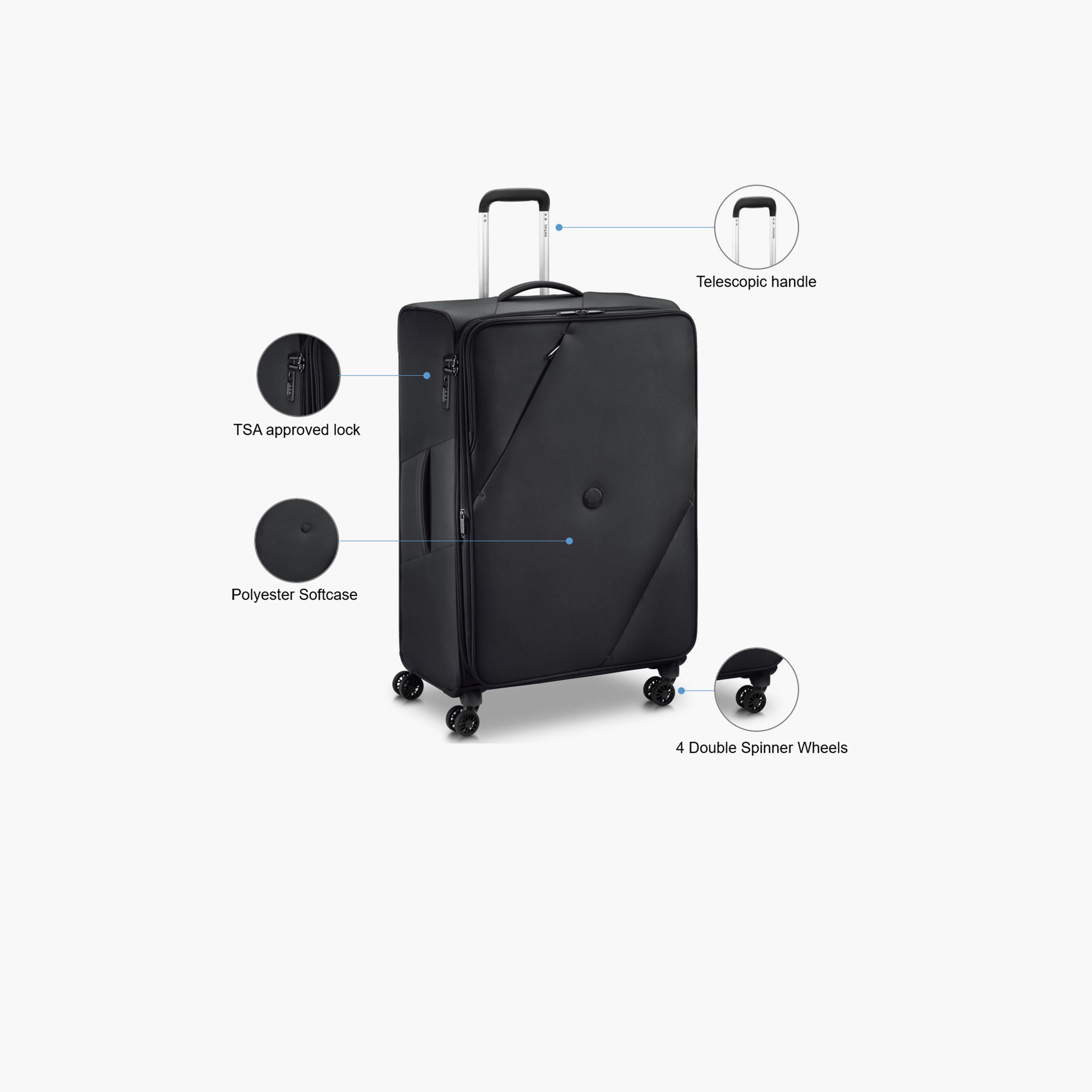 Delsey Paris Maringa Expendable Double Wheel Trolley Luggage Bag 82 CM Black-travel-luggagesandbags-luggage-image-3