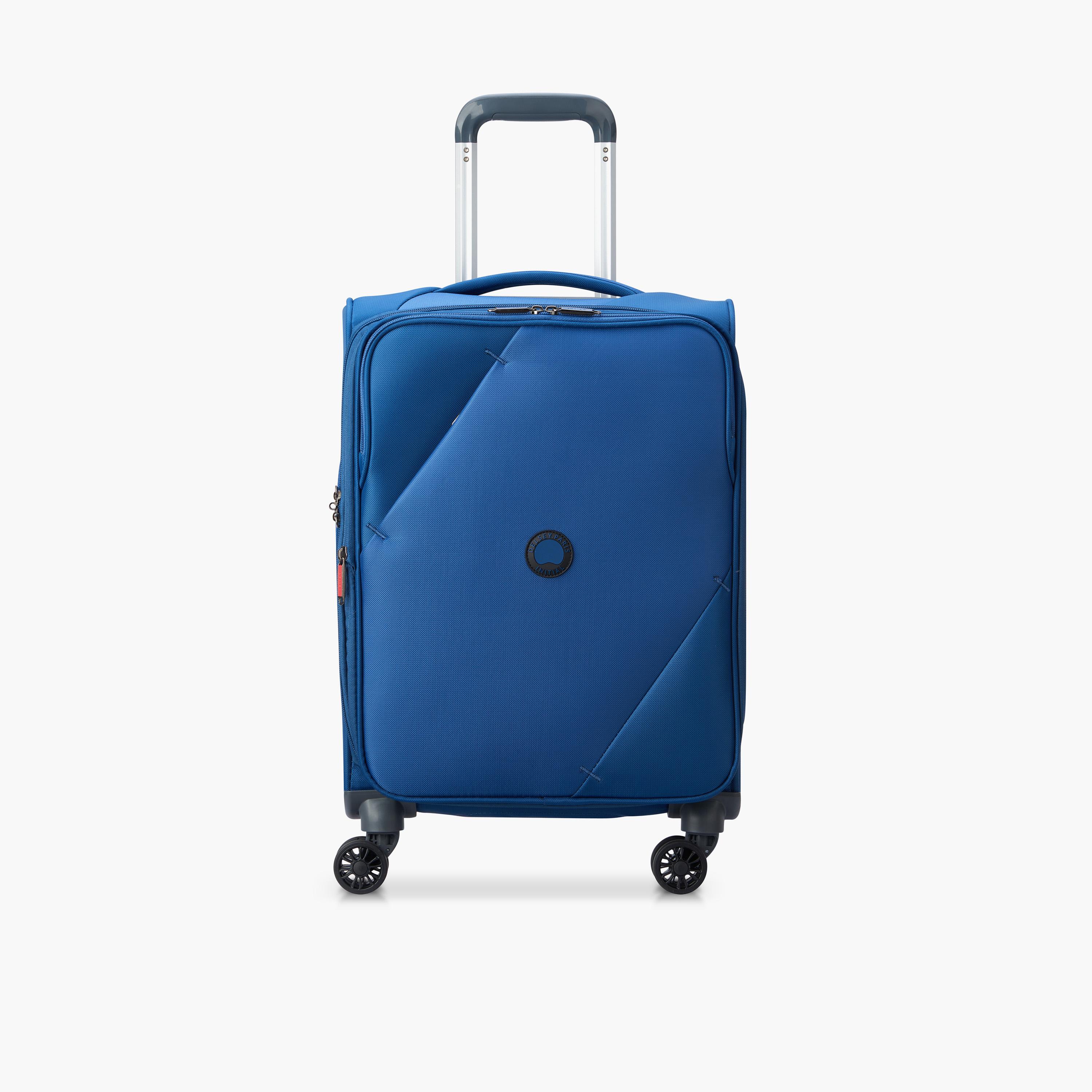 Delsey Paris maringa Double Wheel Cabin Trolley Luggage Bag 55 CM Blue-travel-luggagesandbags-luggage-image-1