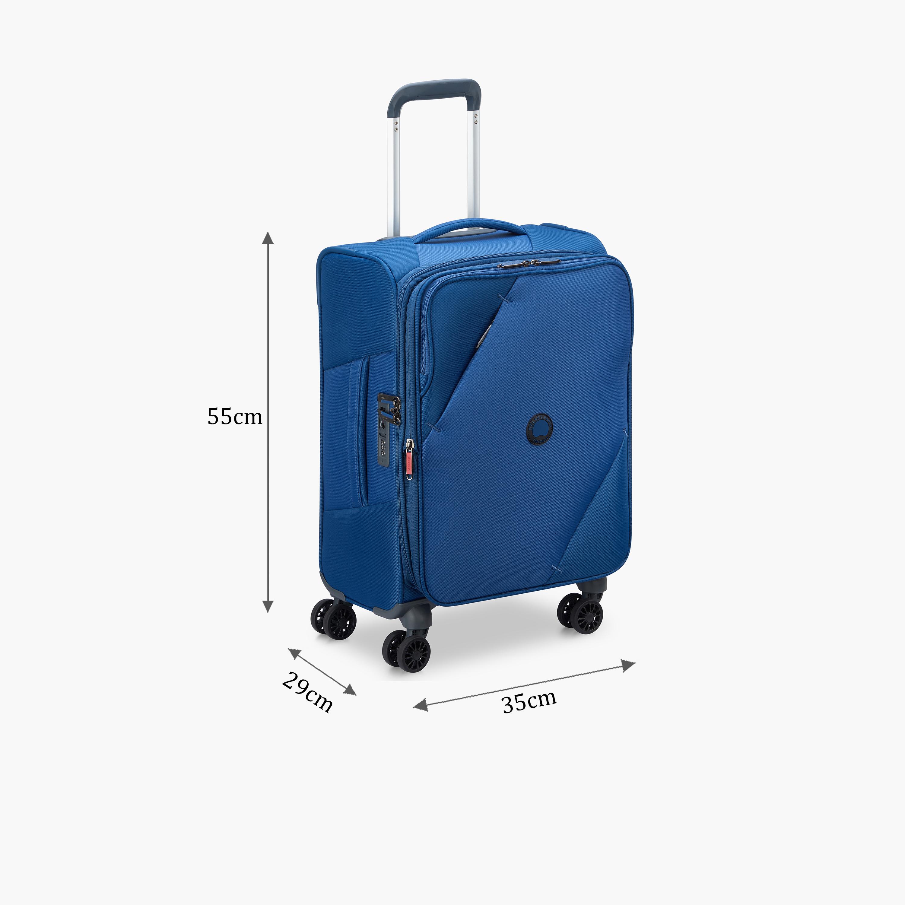 Delsey Paris maringa Double Wheel Cabin Trolley Luggage Bag 55 CM Blue-travel-luggagesandbags-luggage-image-2