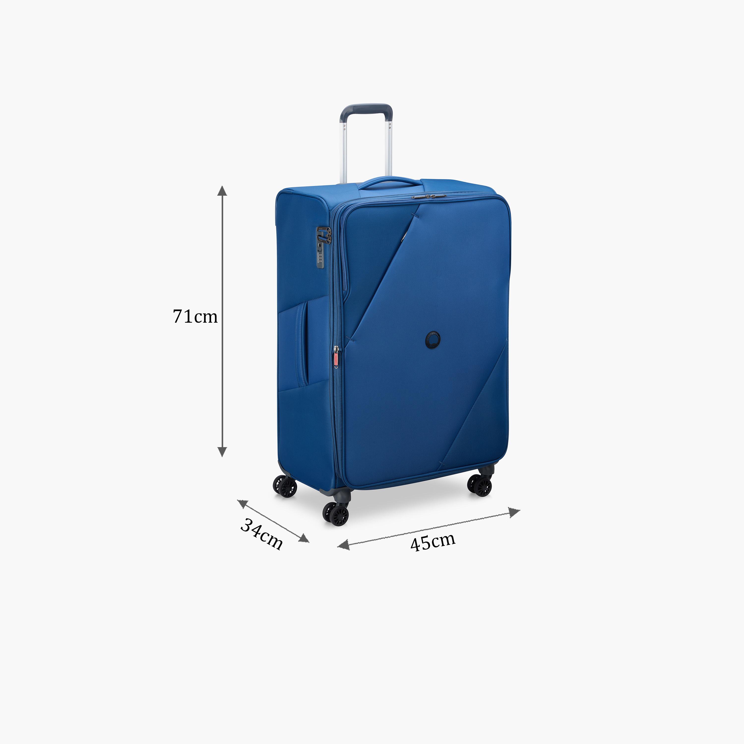Delsey Paris Maringa Expendable Double Wheel Trolley Luggage Bag 71 CM Blue-travel-luggagesandbags-luggage-image-2