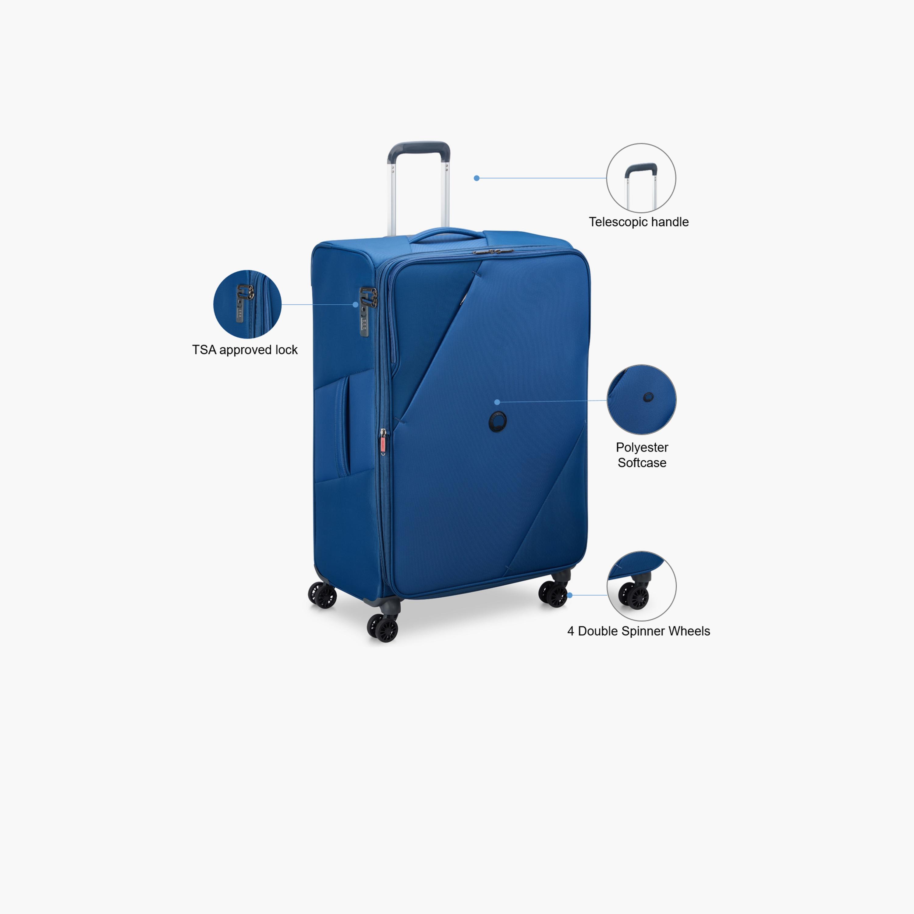 Delsey Paris Maringa Expendable Double Wheel Trolley Luggage Bag 71 CM Blue-travel-luggagesandbags-luggage-image-3