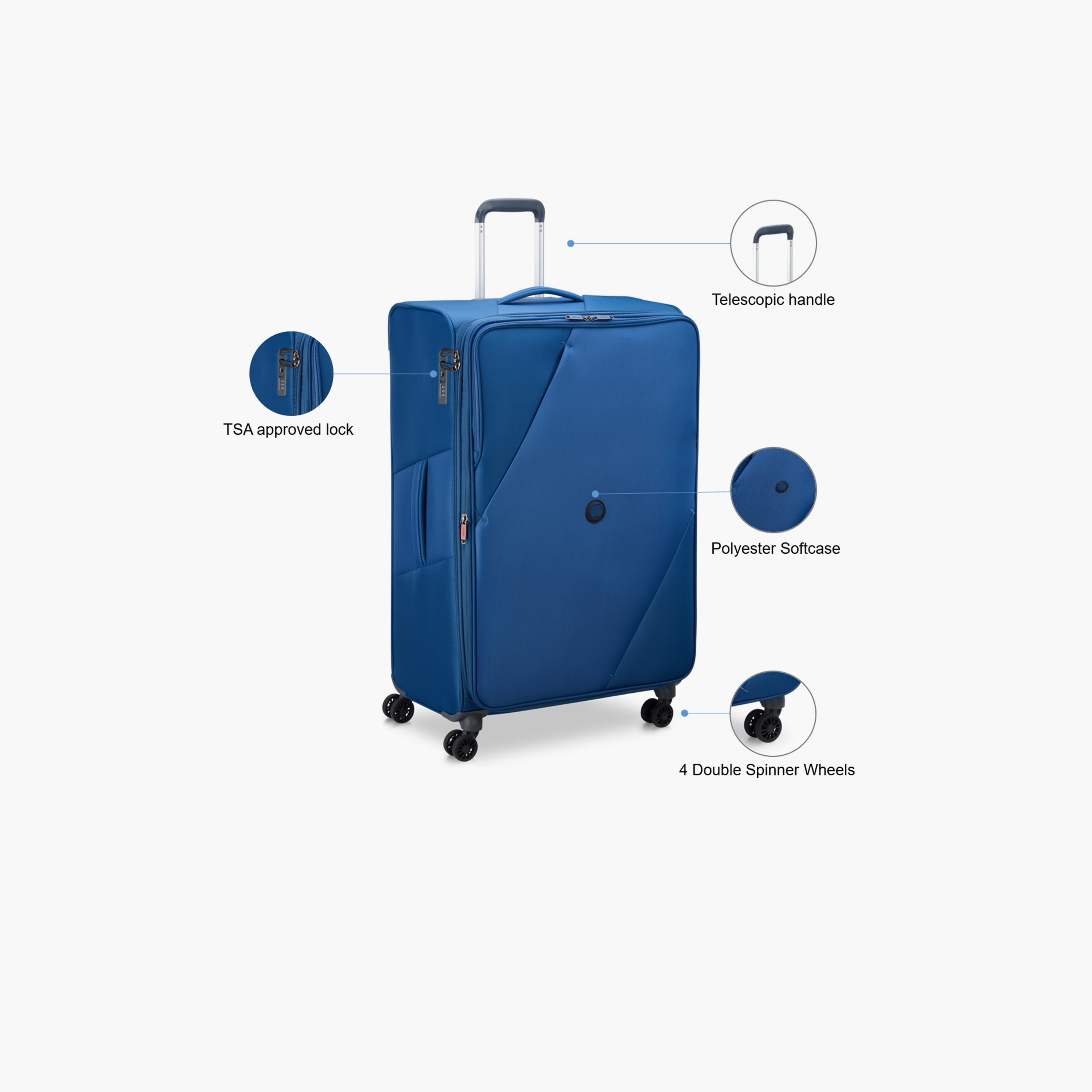 Delsey Paris Maringa Expendable Double Wheel Trolley Luggage Bag 82 CM Blue-travel-luggagesandbags-luggage-image-3