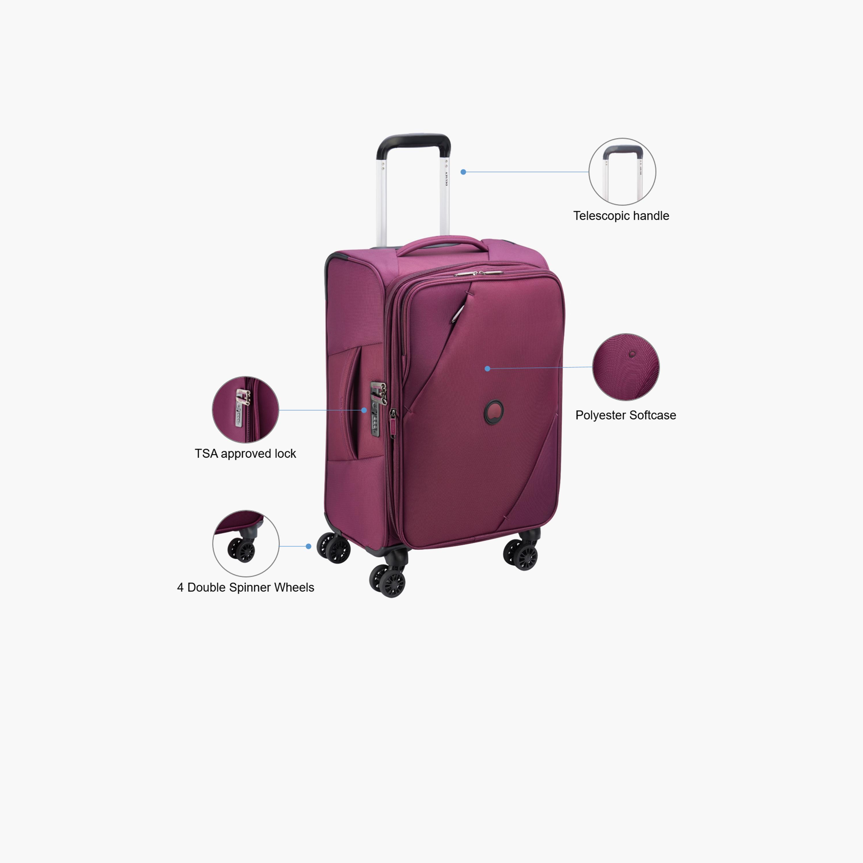 Delsey Paris maringa Double Wheel Cabin Trolley Luggage Bag 55 CM Purple-travel-luggagesandbags-luggage-image-3