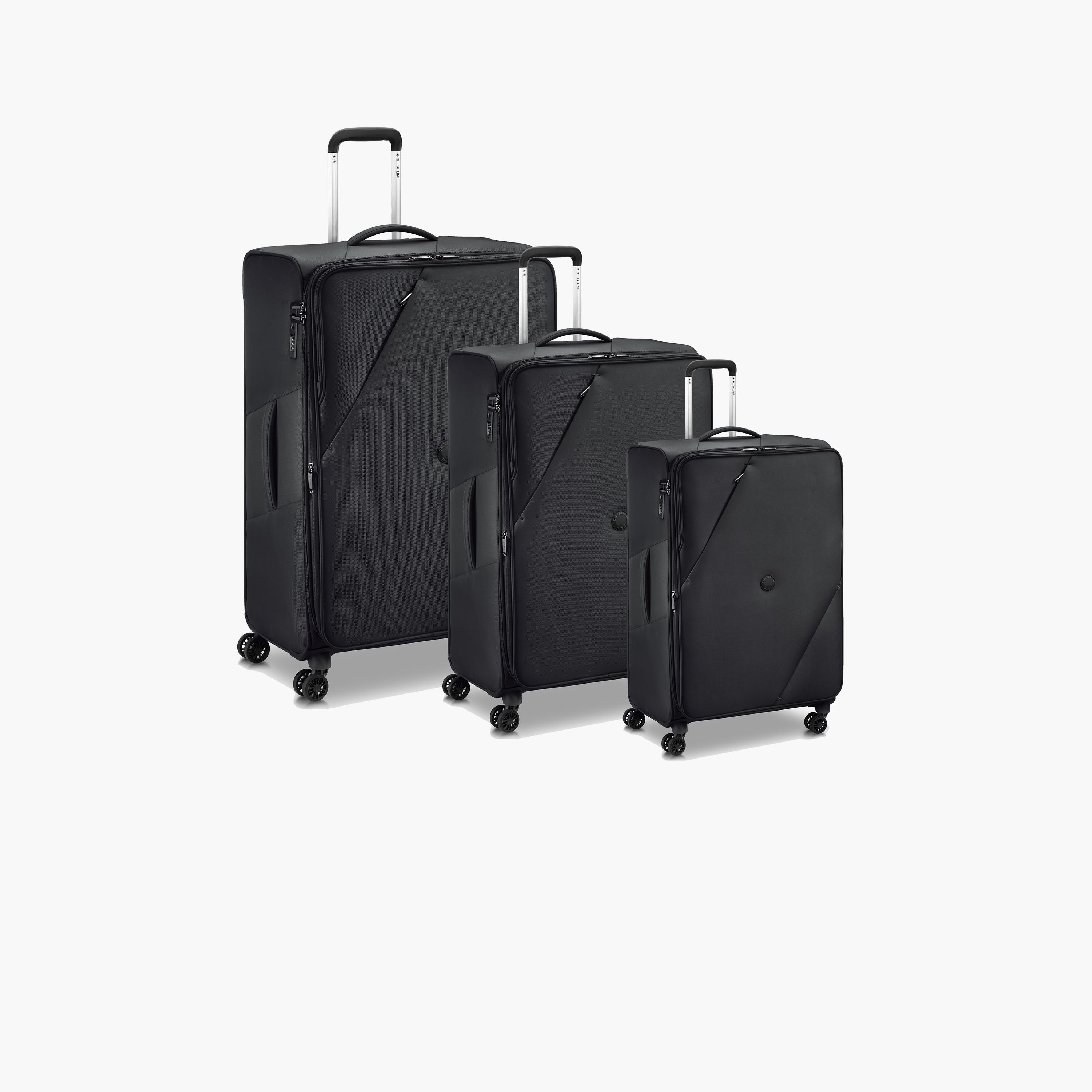 Delsey Paris Maringa Expendable Double Wheel Trolley 3pcs set (L+M+S) 55/71/82 CM Black-travel-luggagesandbags-luggage-image-1