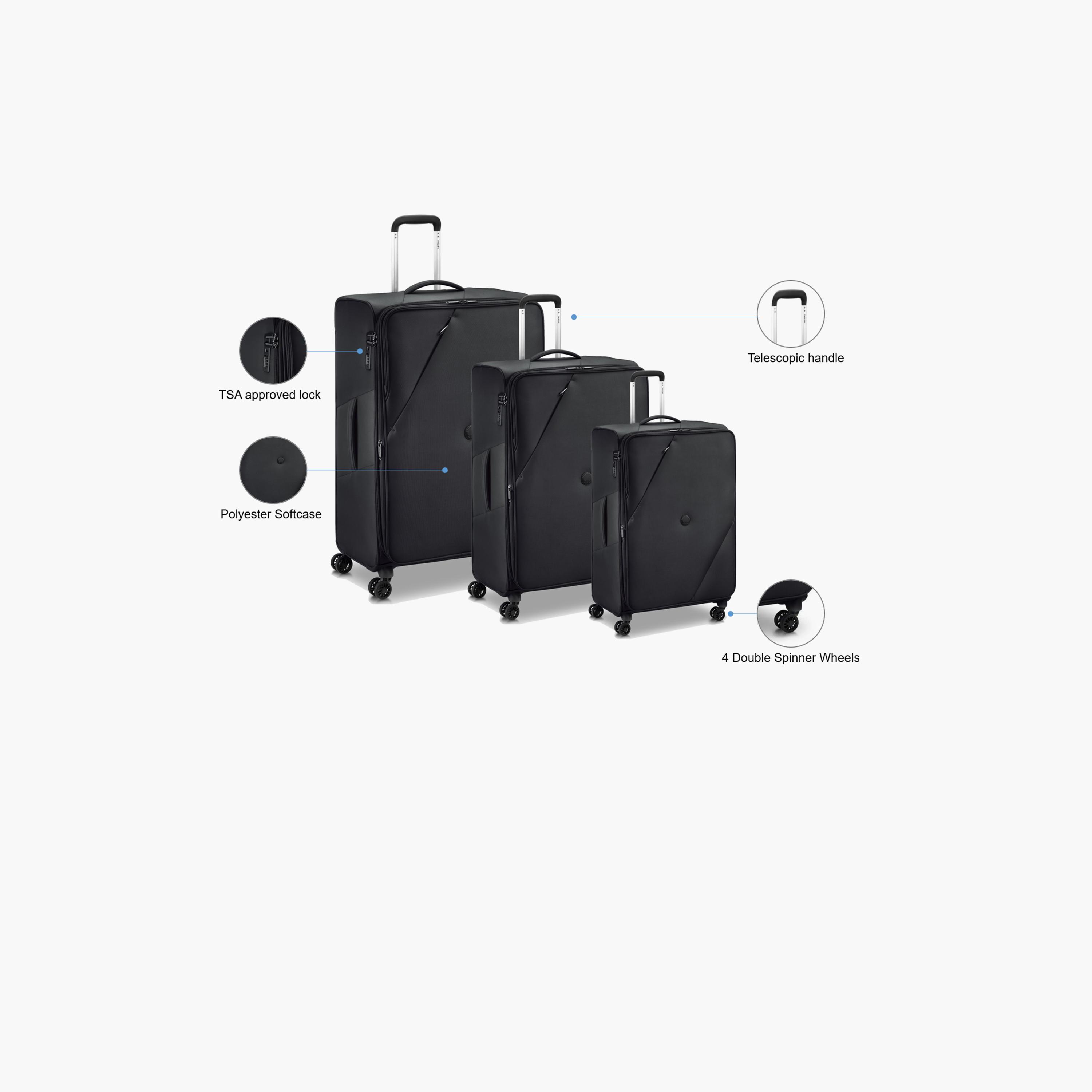 Delsey Paris Maringa Expendable Double Wheel Trolley 3pcs set (L+M+S) 55/71/82 CM Black-travel-luggagesandbags-luggage-image-2