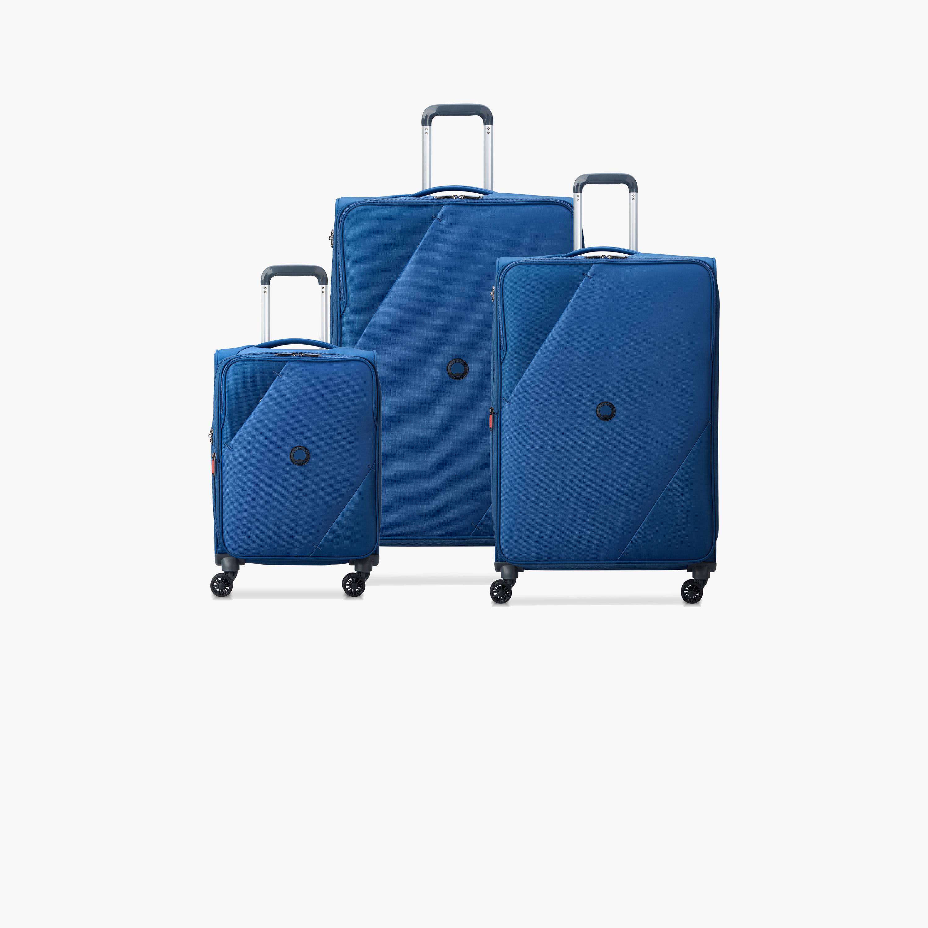 Delsey Paris Maringa Expendable Double Wheel Trolley 3pcs set (L+M+S) 55/71/82 CM Blue-travel-luggagesandbags-luggage-image-1
