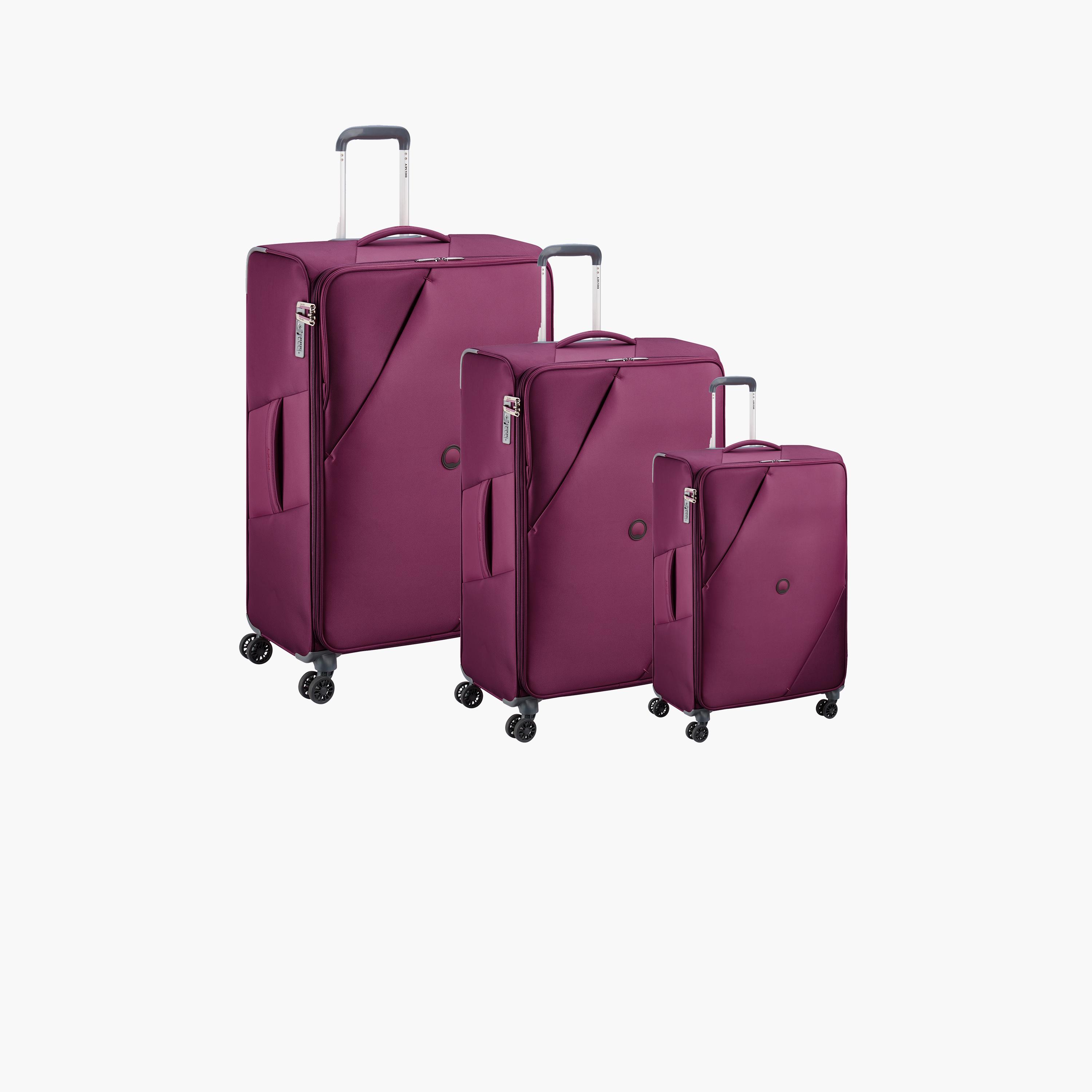 Delsey Paris Maringa Expendable Double Wheel Trolley 3pcs set (L+M+S) 55/71/82 CM Purple-travel-luggagesandbags-luggage-image-1