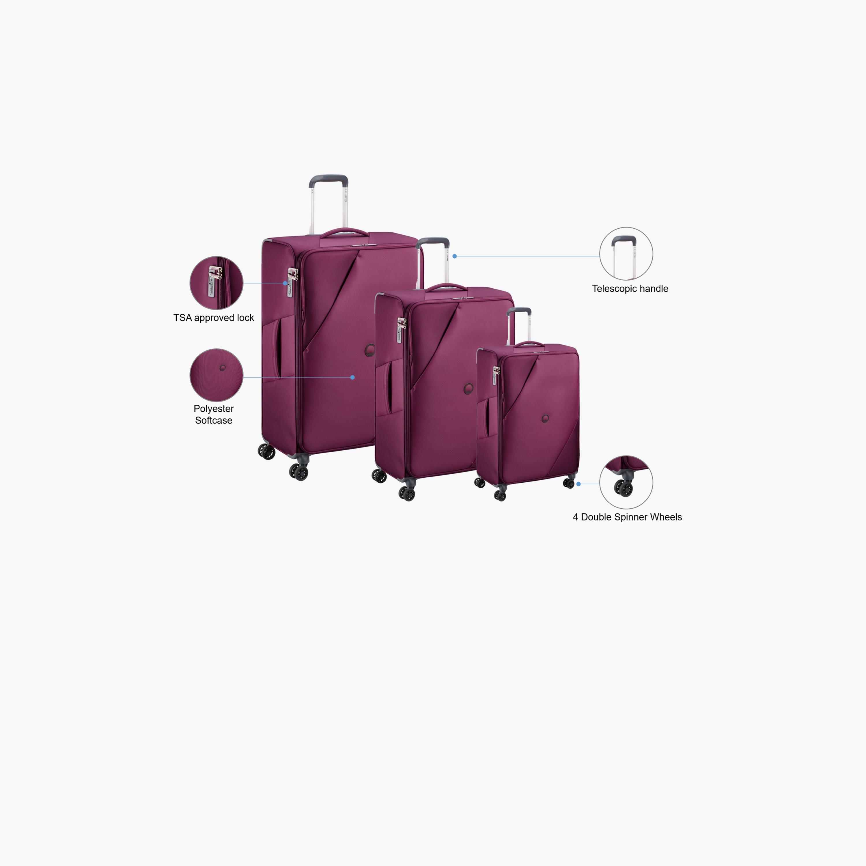 Delsey Paris Maringa Expendable Double Wheel Trolley 3pcs set (L+M+S) 55/71/82 CM Purple-travel-luggagesandbags-luggage-image-2