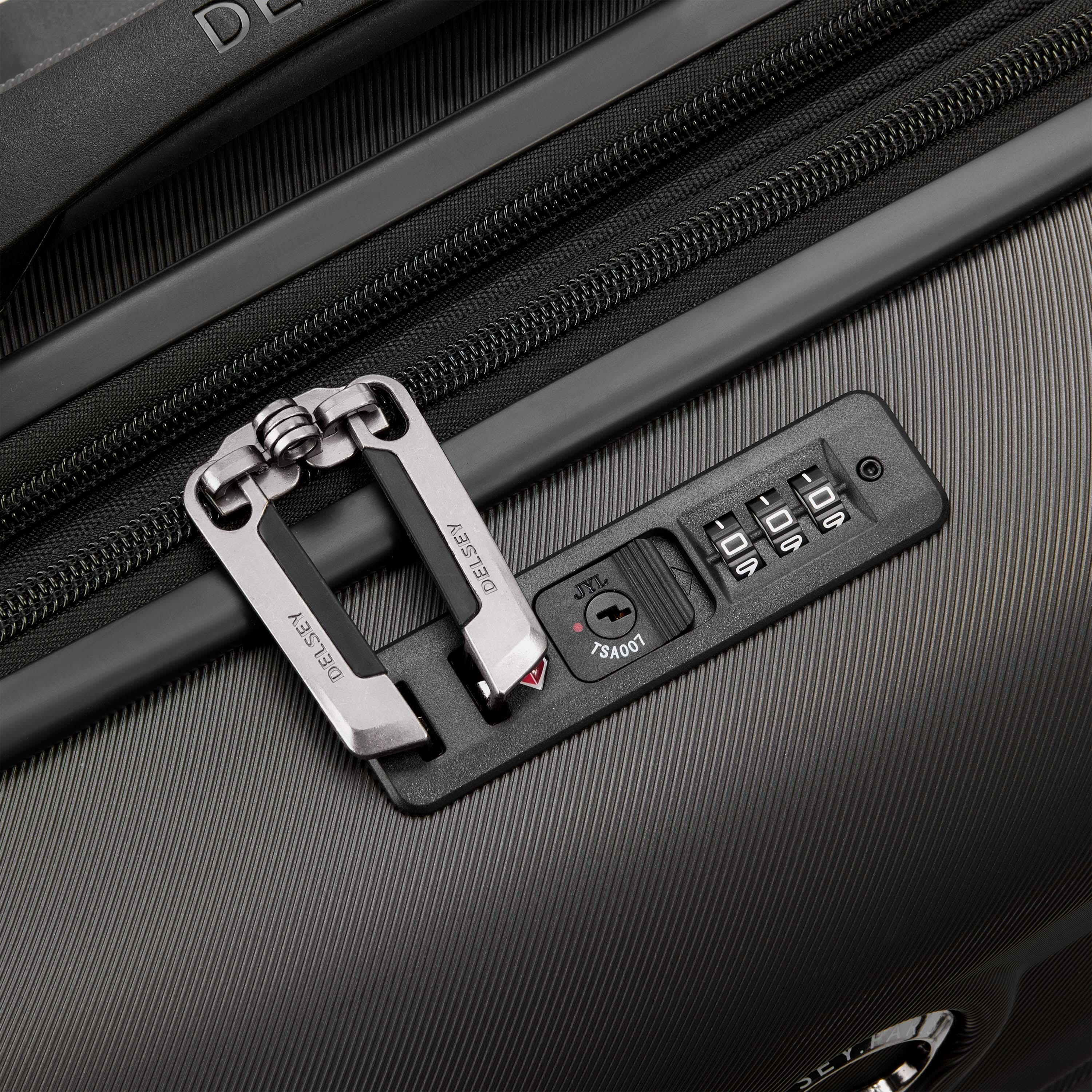 Delsey Paris Air Armour Hardcase Expendable Double Wheel Cabin Trolley Suitcase 55 CM Black-travel-luggagesandbags-luggage-image-11